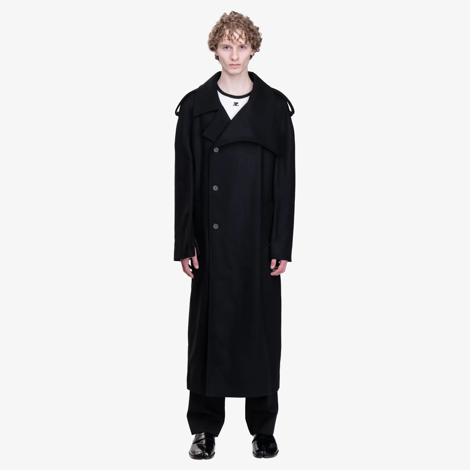 Photo of Courreges Oblique Wool Maxi Trench Coat - 1