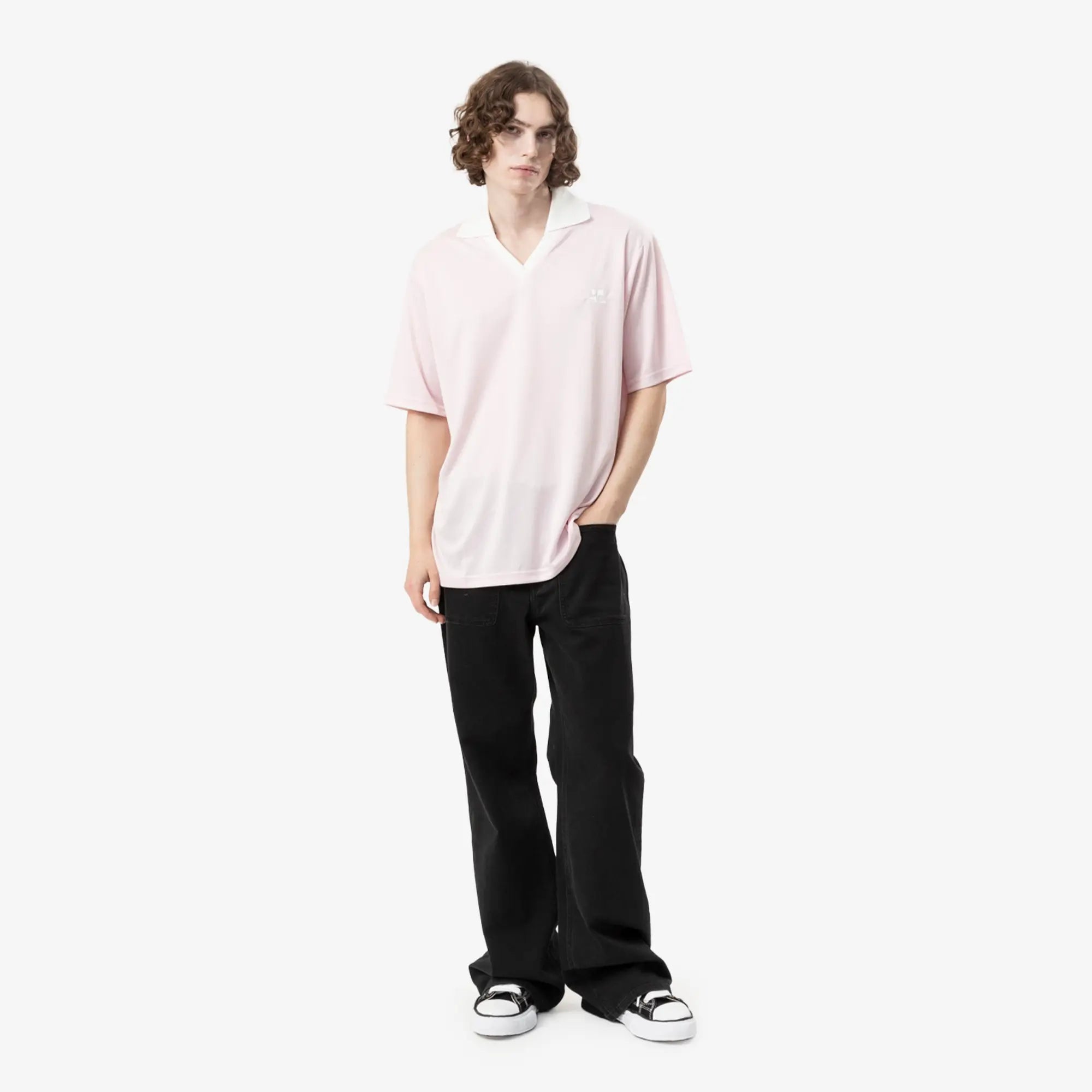 Courreges Oversized Sports Polo Light Pink - 2