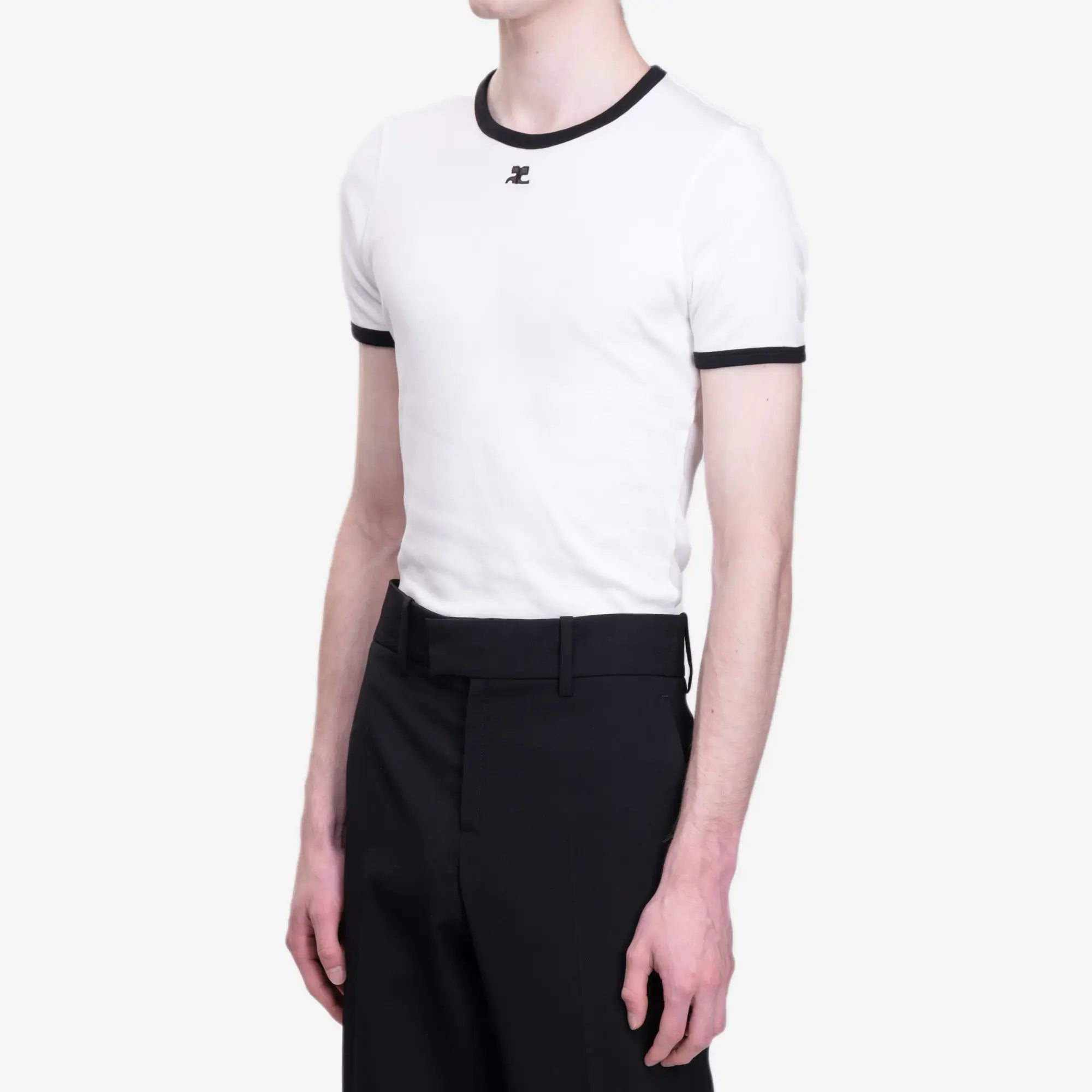 Courreges Signature Contrast T-Shirt Heritage White - 4