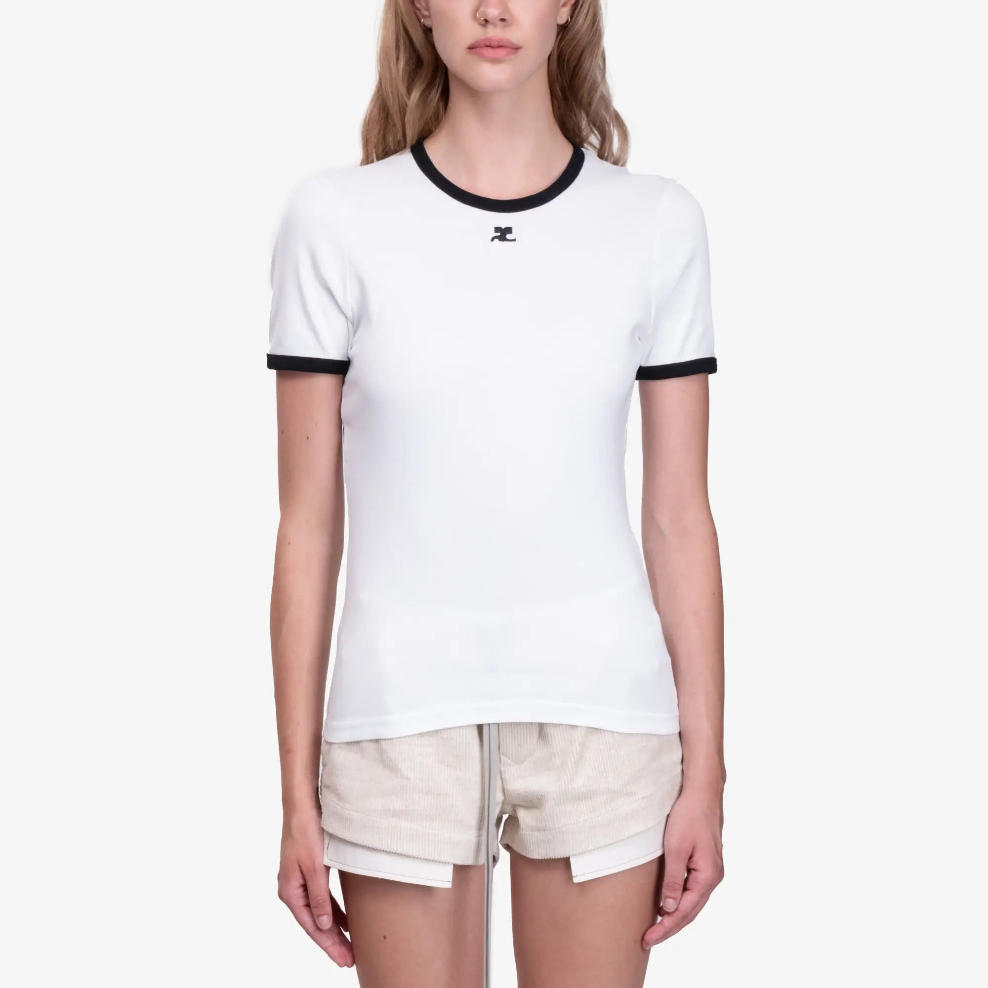 Courreges Signature Contrast T-Shirt Heritage White - 6