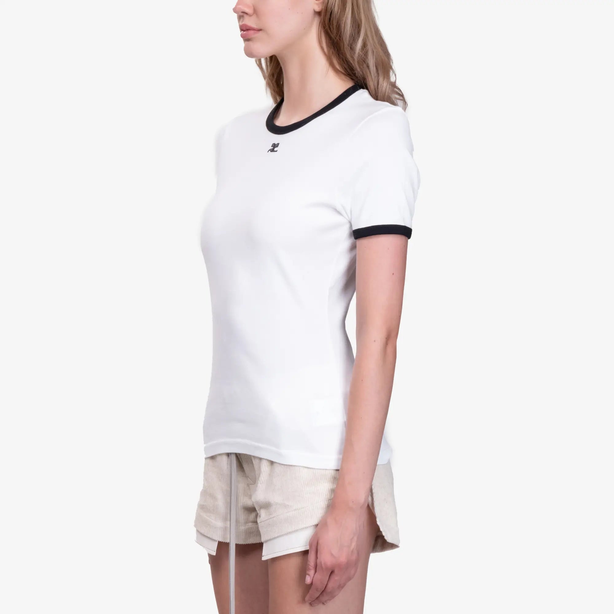 Courreges Signature Contrast T-Shirt Heritage White - 7