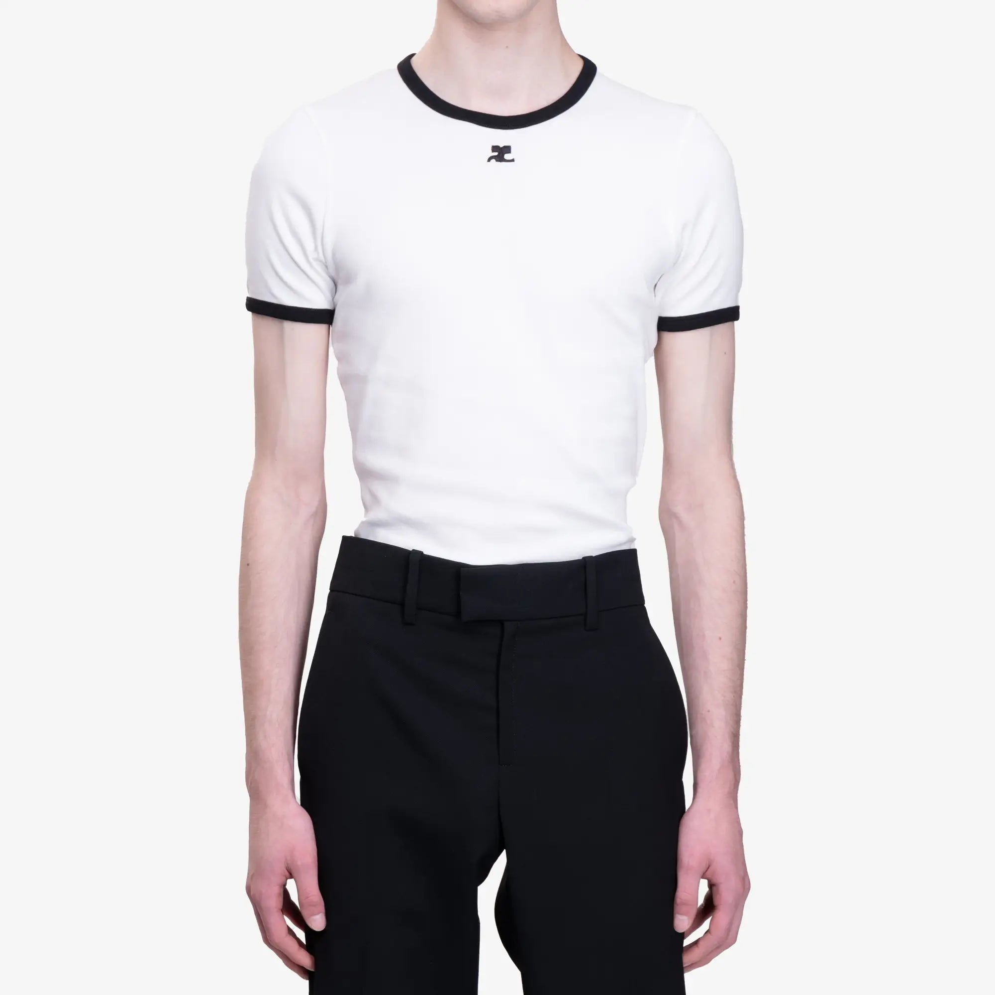 Courreges Signature Contrast T-Shirt Heritage White - 1