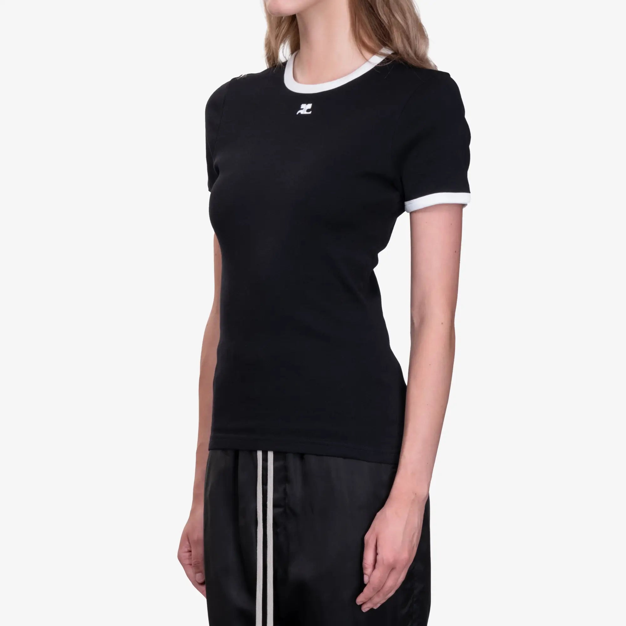 Courreges Signature Contrast T-Shirt Black - 3