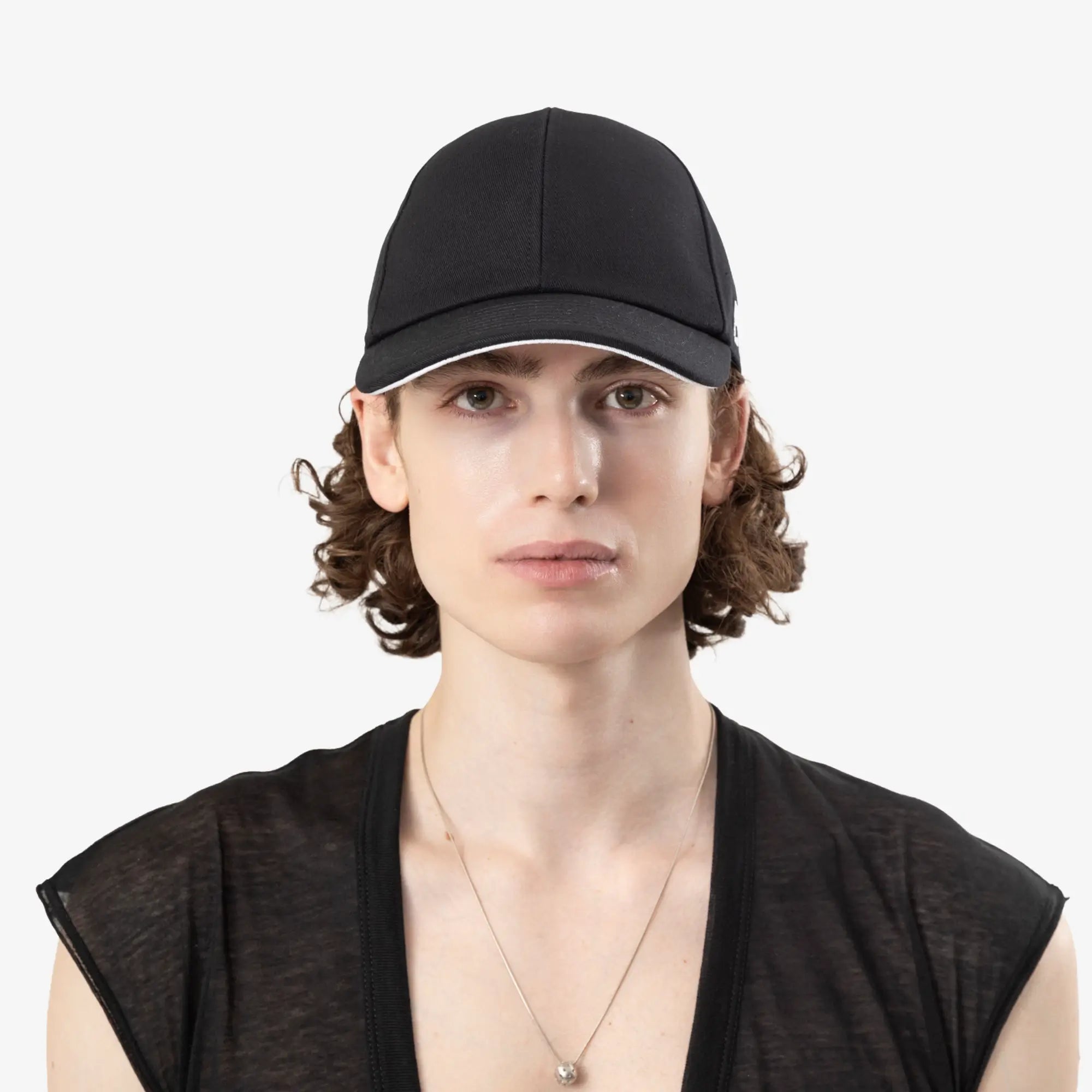 Courreges Signature Cotton Cap Black - 2