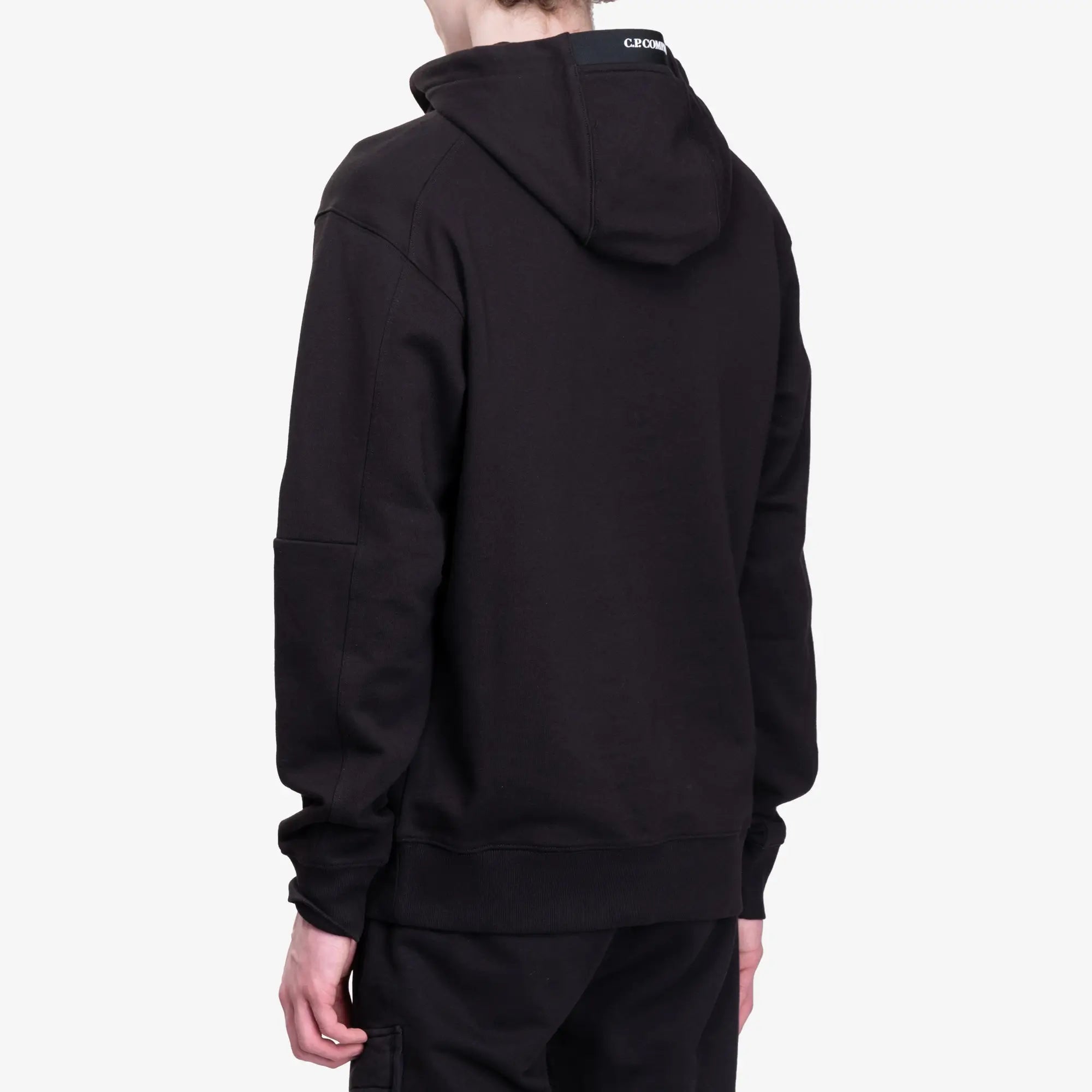 C.P. Company Diagonal Raised Fleece Hoody Black - 4
