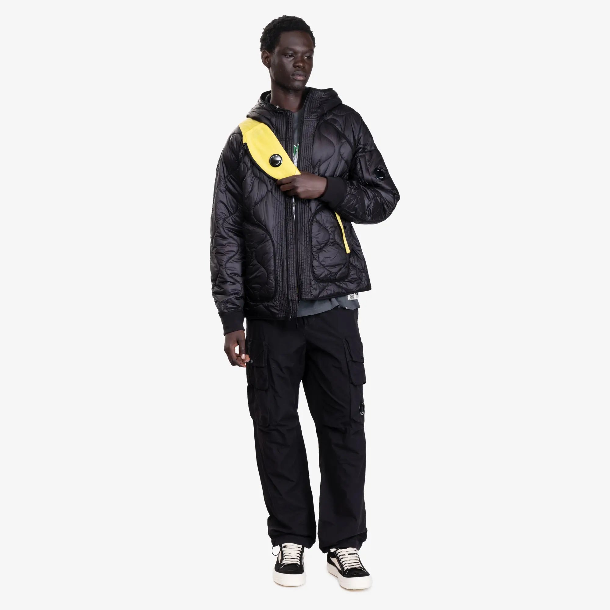 C.P. Company Liner Hooded Padded Jacket Black - 2