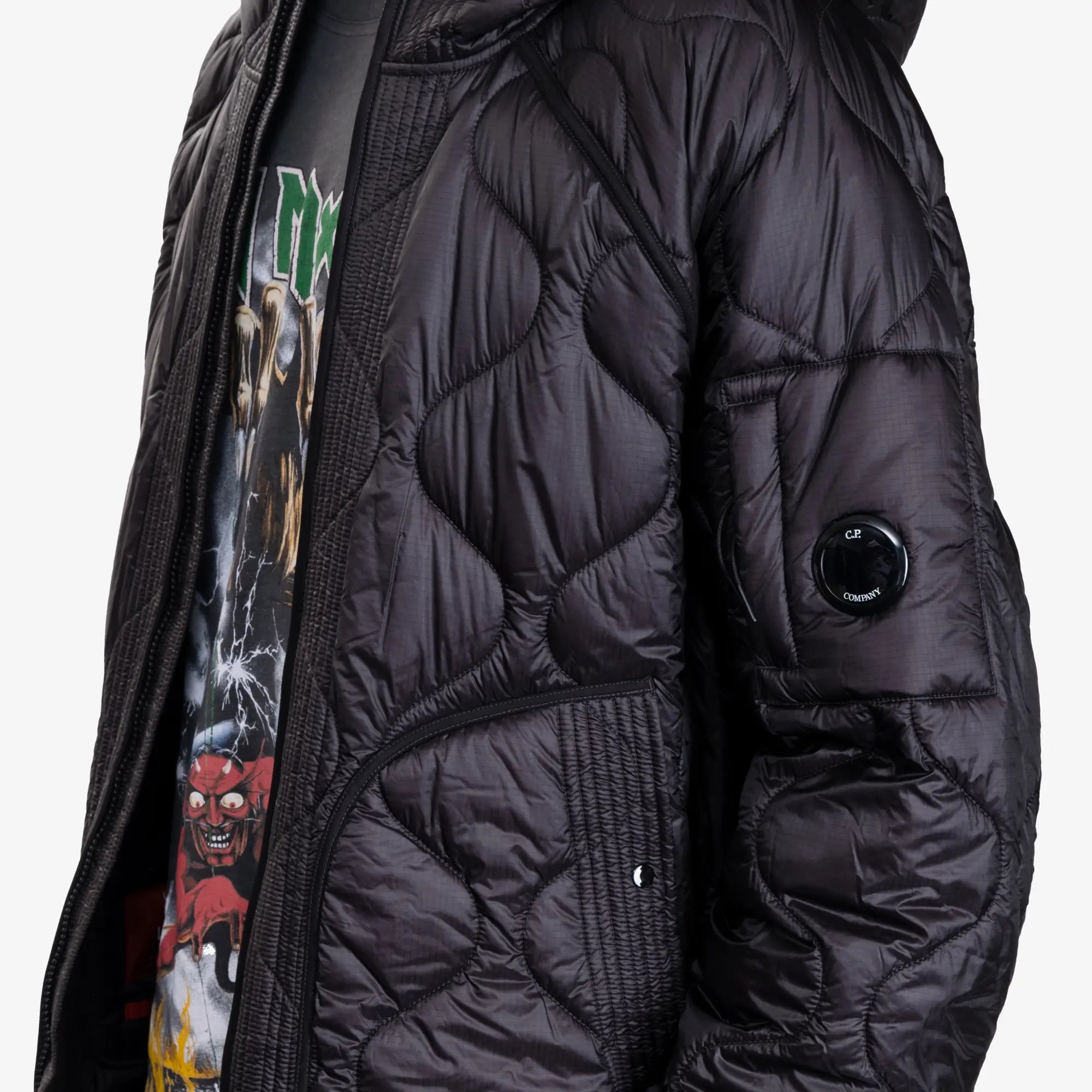 C.P. Company Liner Hooded Padded Jacket Black - 5