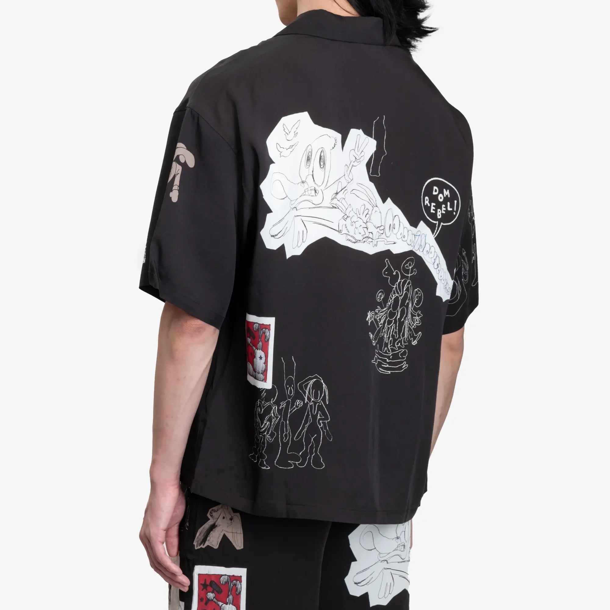 Dom Rebel Assemblage Camp Collar Shirt Black - 4