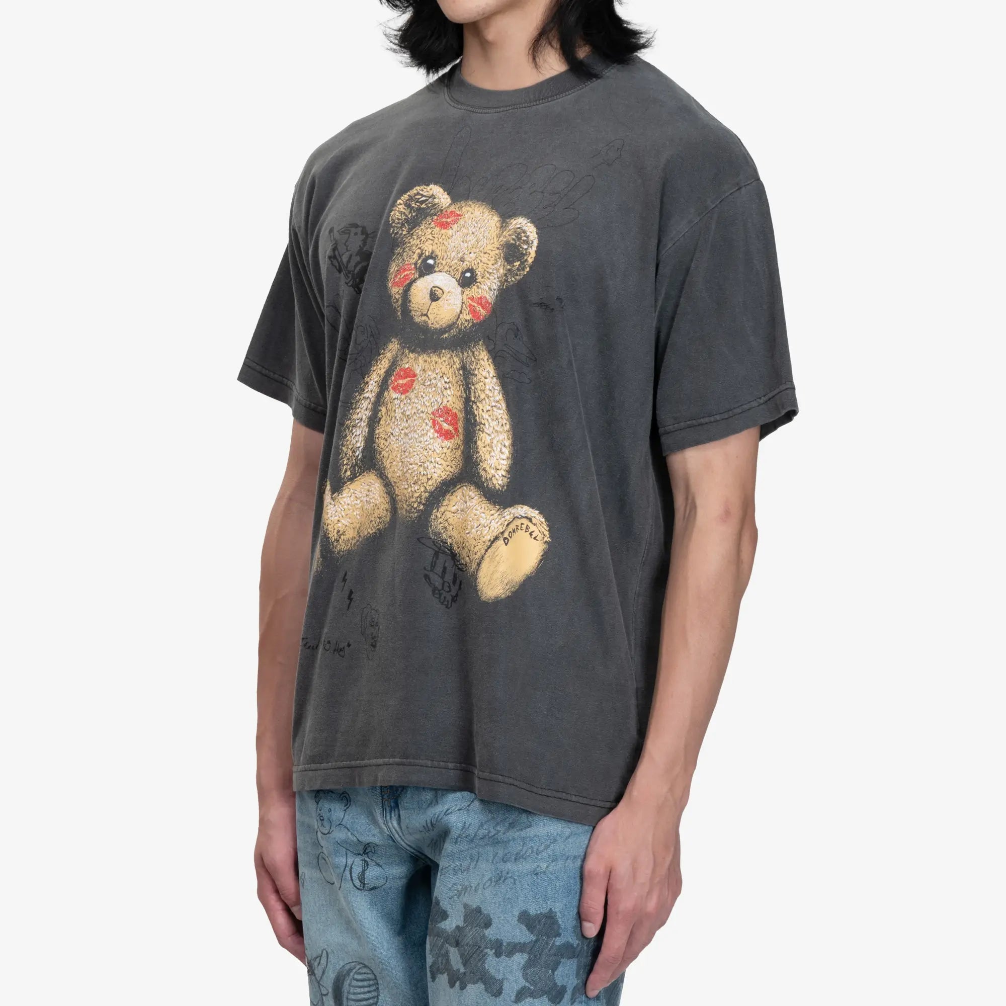 Dom Rebel Big Kiss T-Shirt Faded Black - 3