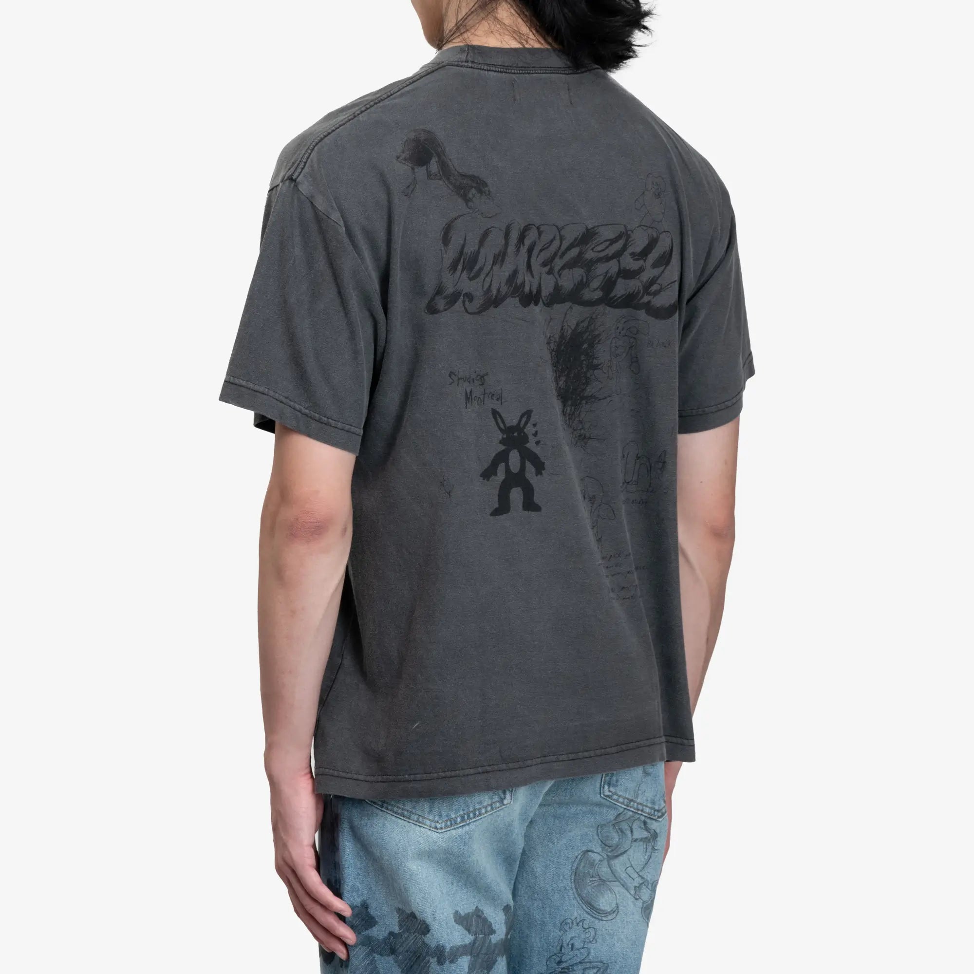 Dom Rebel Big Kiss T-Shirt Faded Black - 4