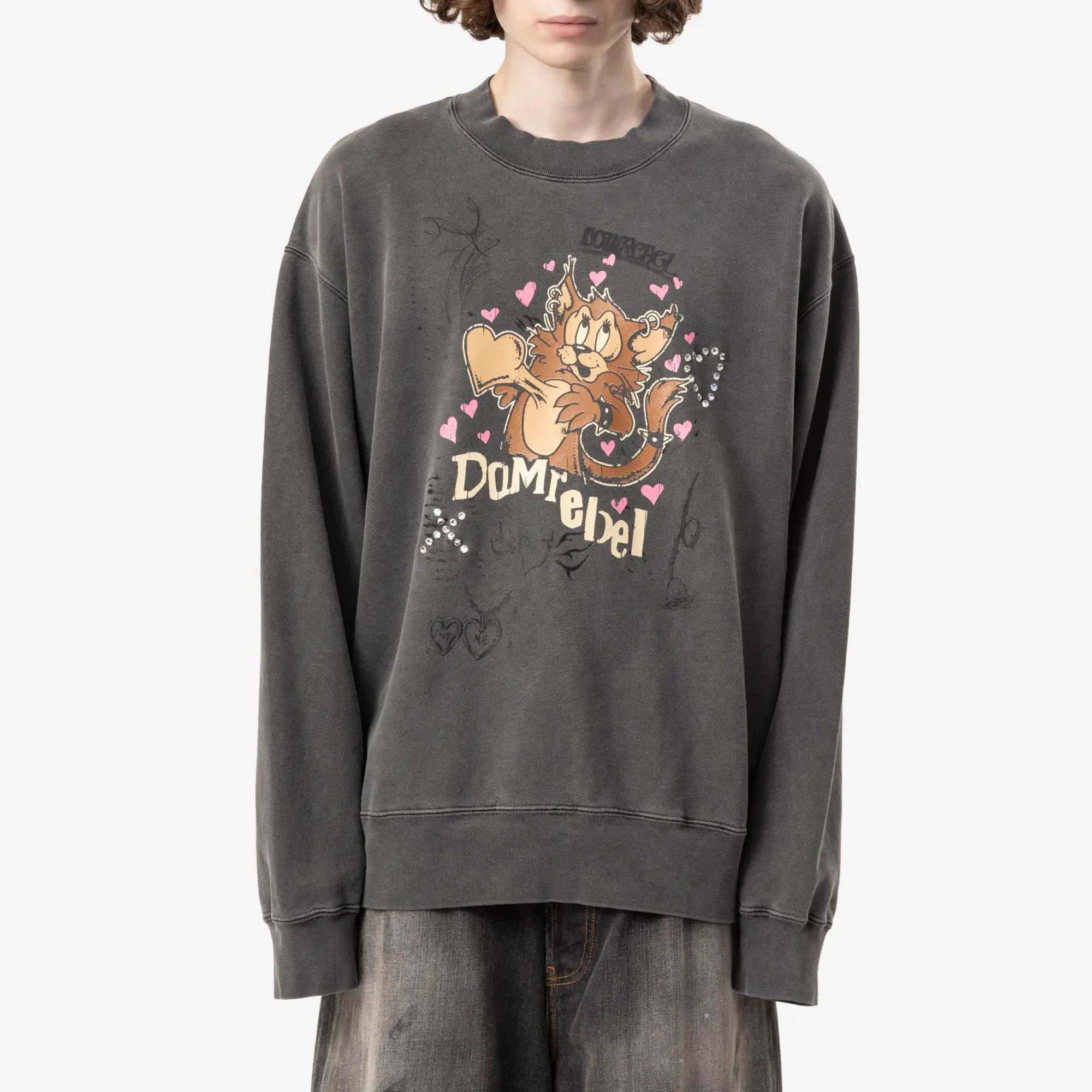 Dom Rebel Boom Crystal Sweatshirt Faded Black - 1