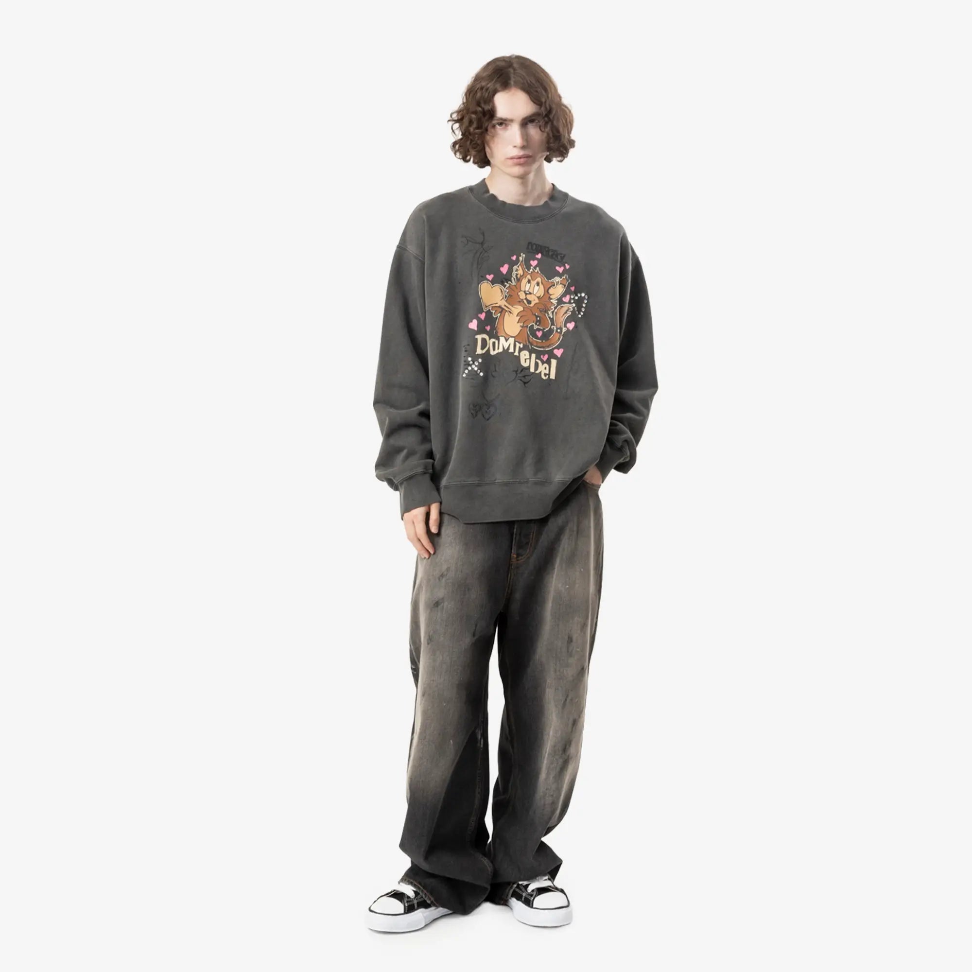 Dom Rebel Boom Crystal Sweatshirt Faded Black - 2