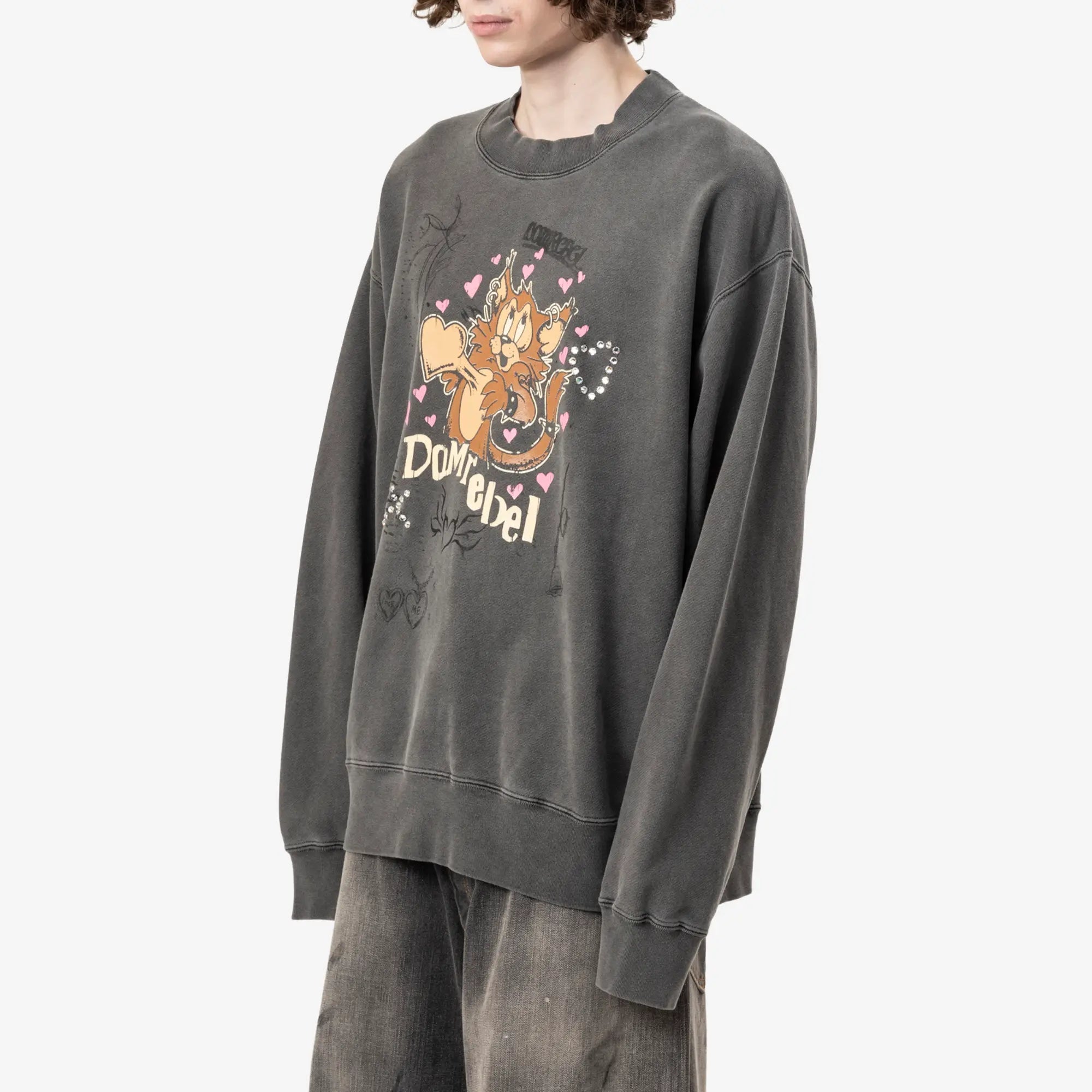 Dom Rebel Boom Crystal Sweatshirt Faded Black - 3