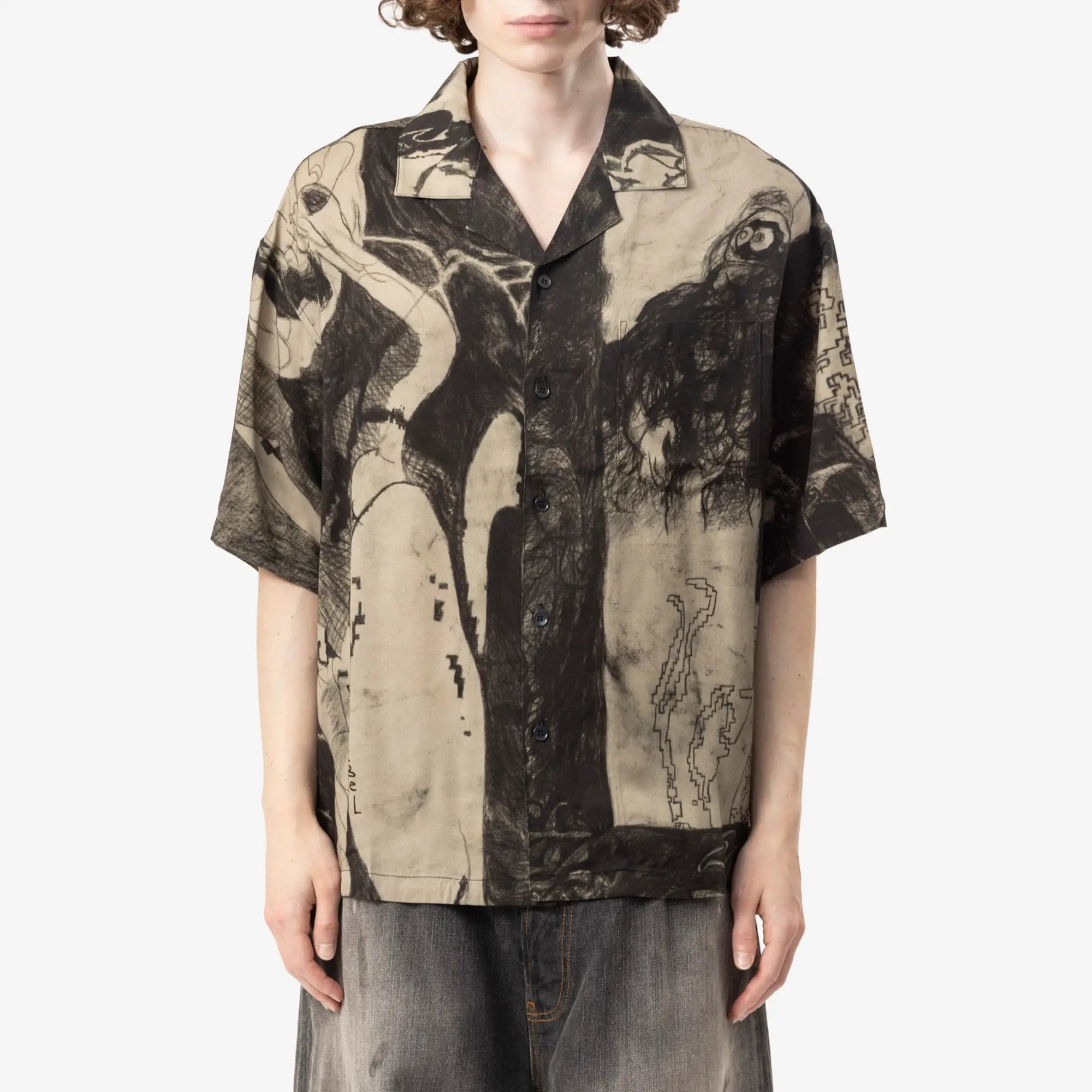 Dom Rebel Extrovert Camp Collar Shirt Beige - 1