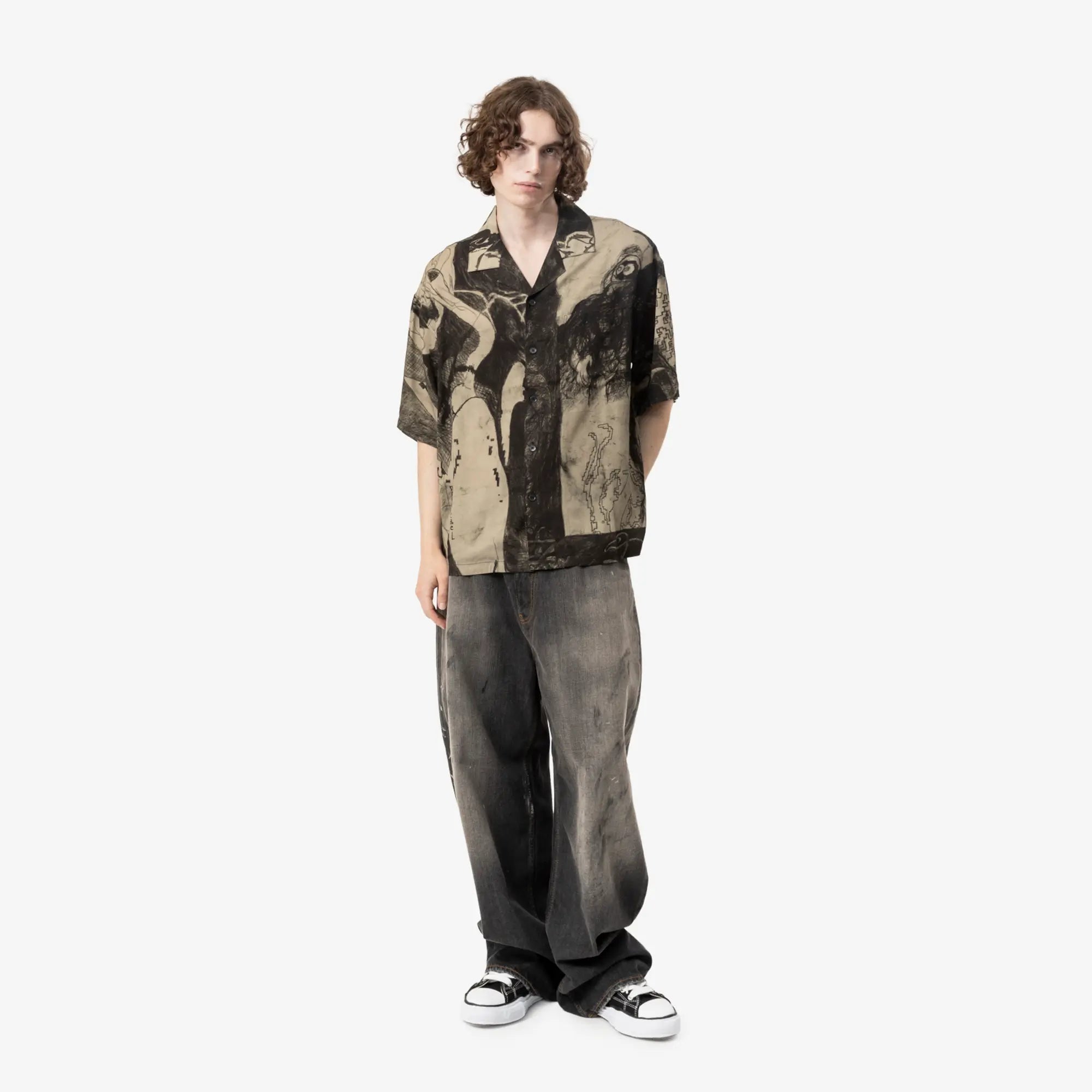 Dom Rebel Extrovert Camp Collar Shirt Beige - 2