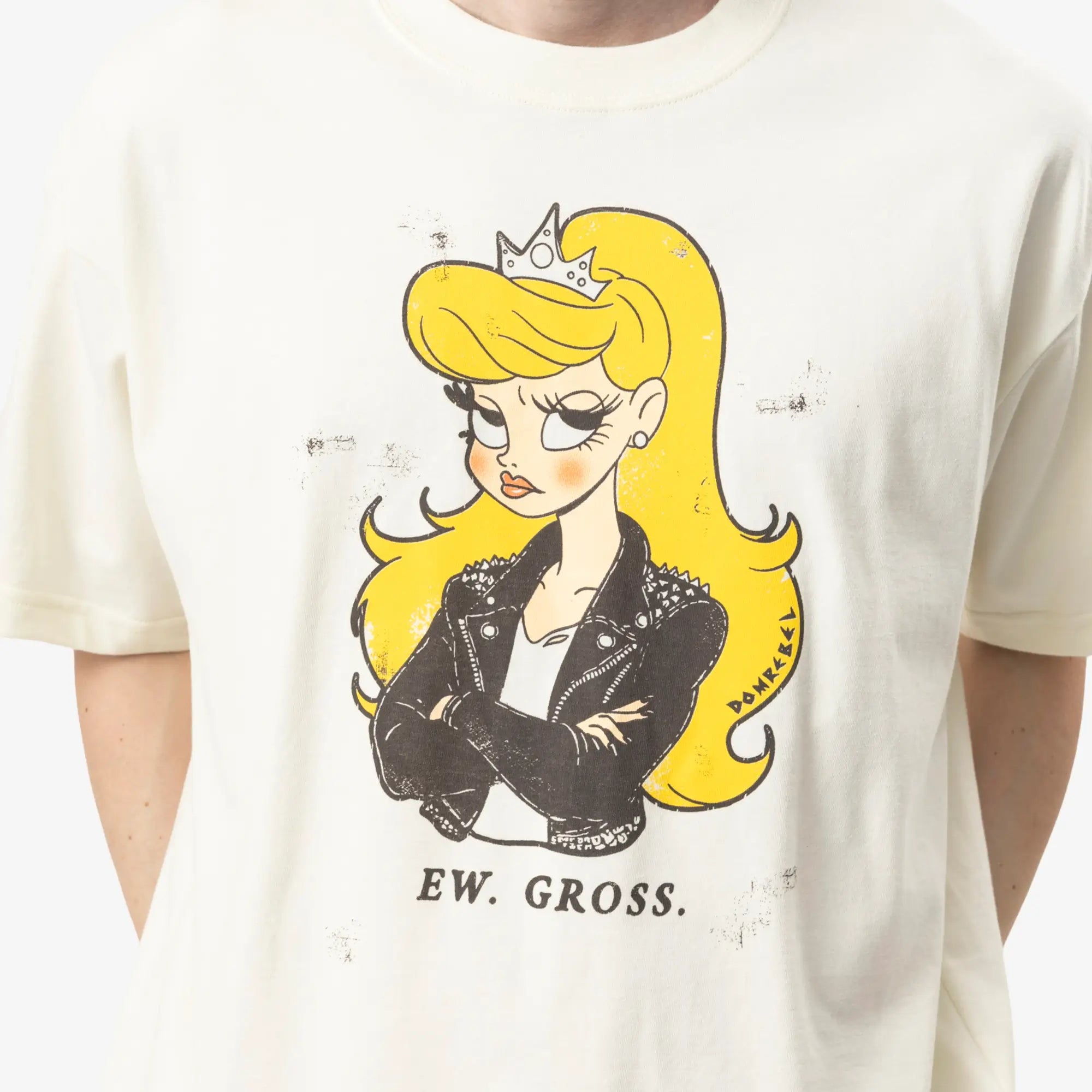 Dom Rebel Eyeroll T-Shirt Old White - 5