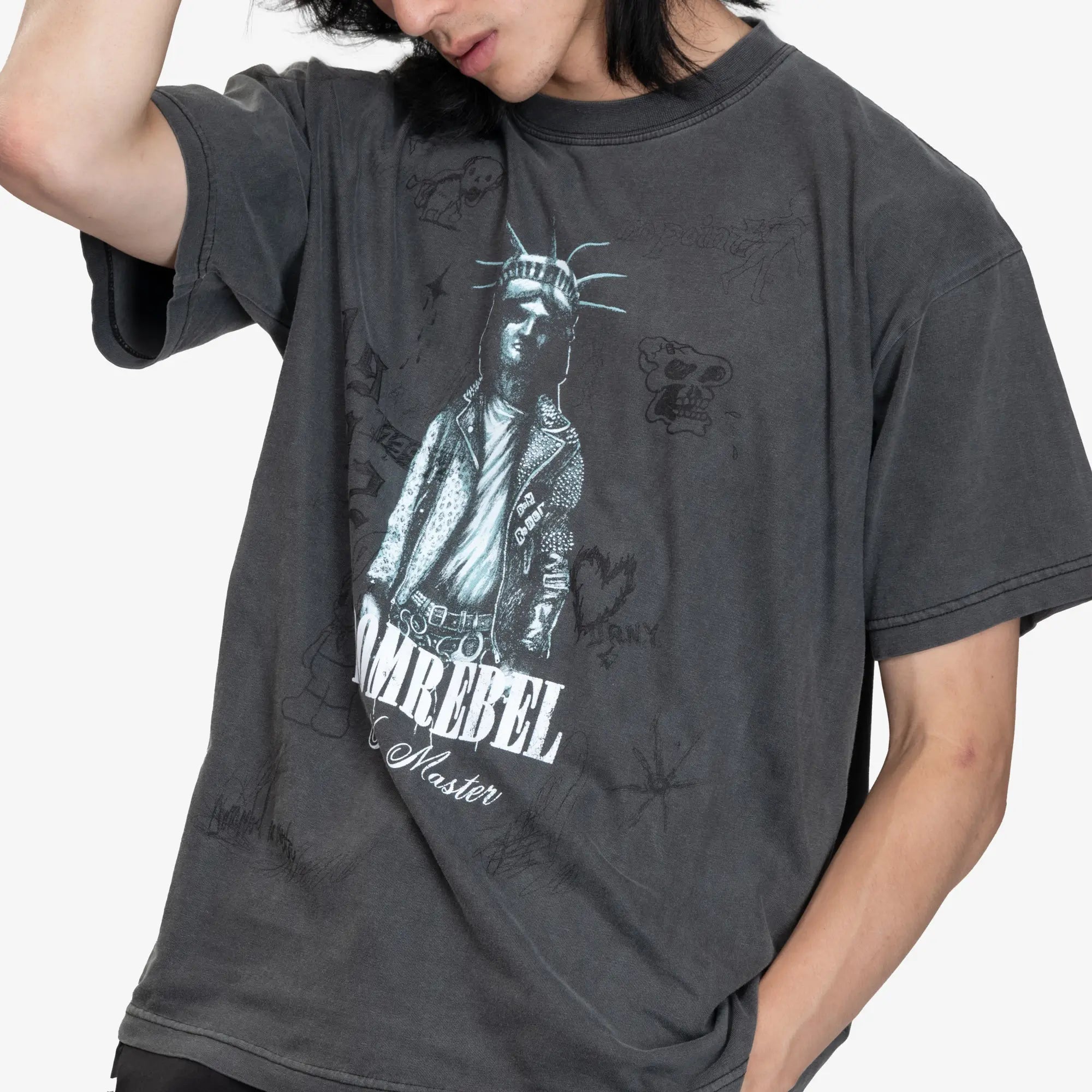 Dom Rebel Gotham T-Shirt Faded Black - 5