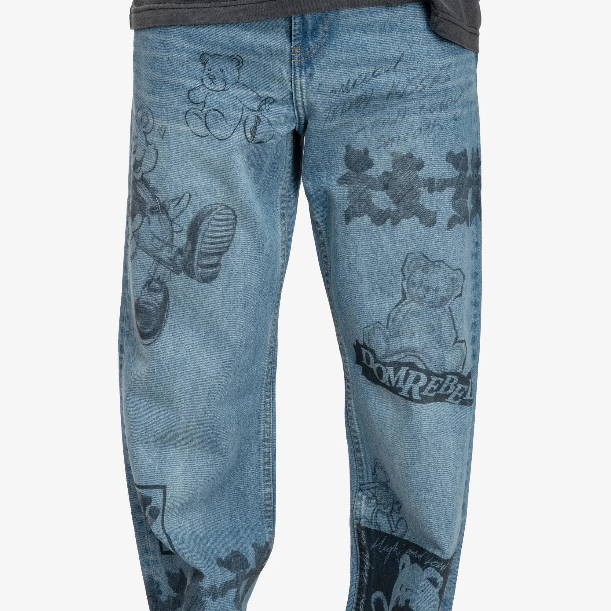 Dom Rebel High Low Jeans Mid Blue - 4