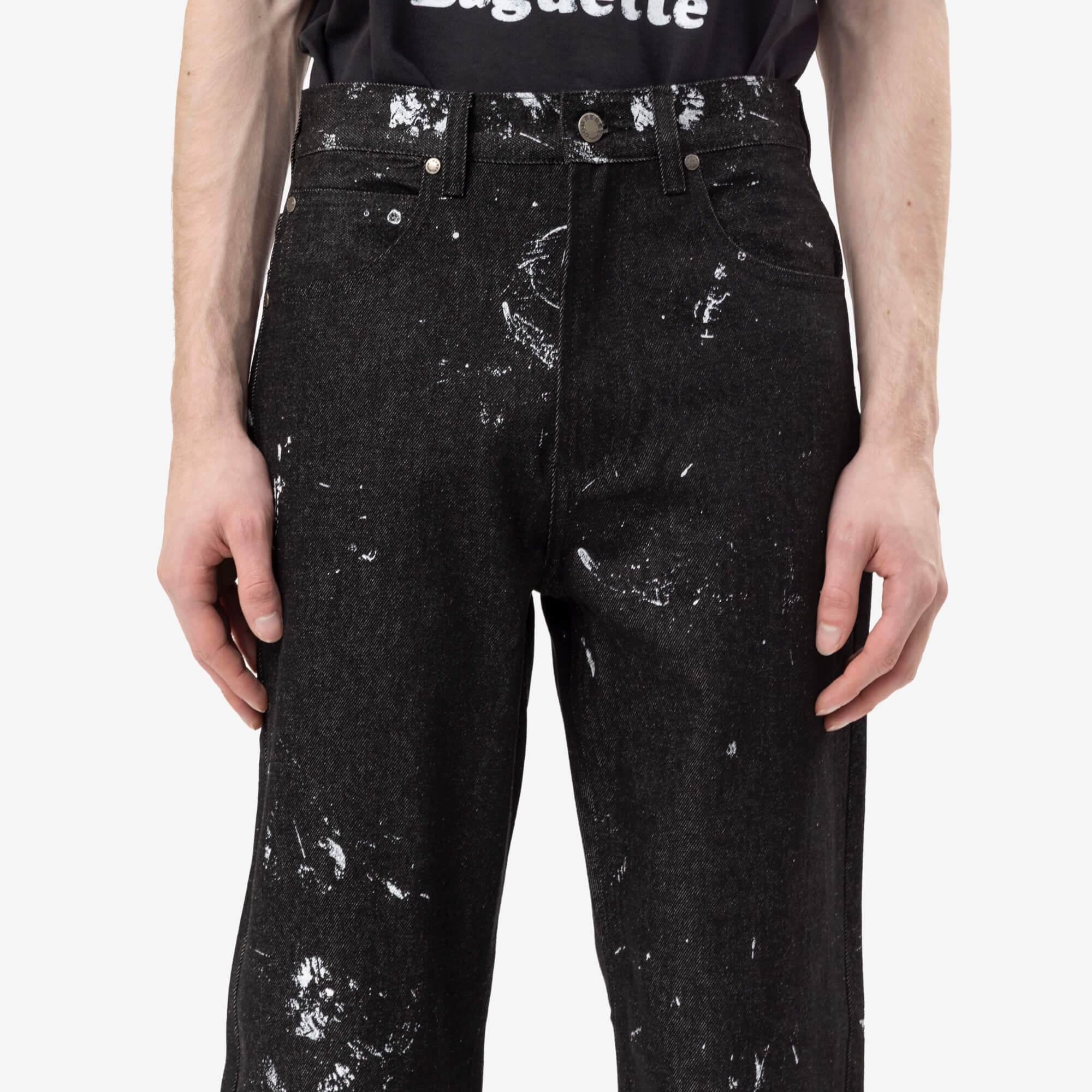 Dom Rebel Jerk Bootcut Jeans Painted Black-5