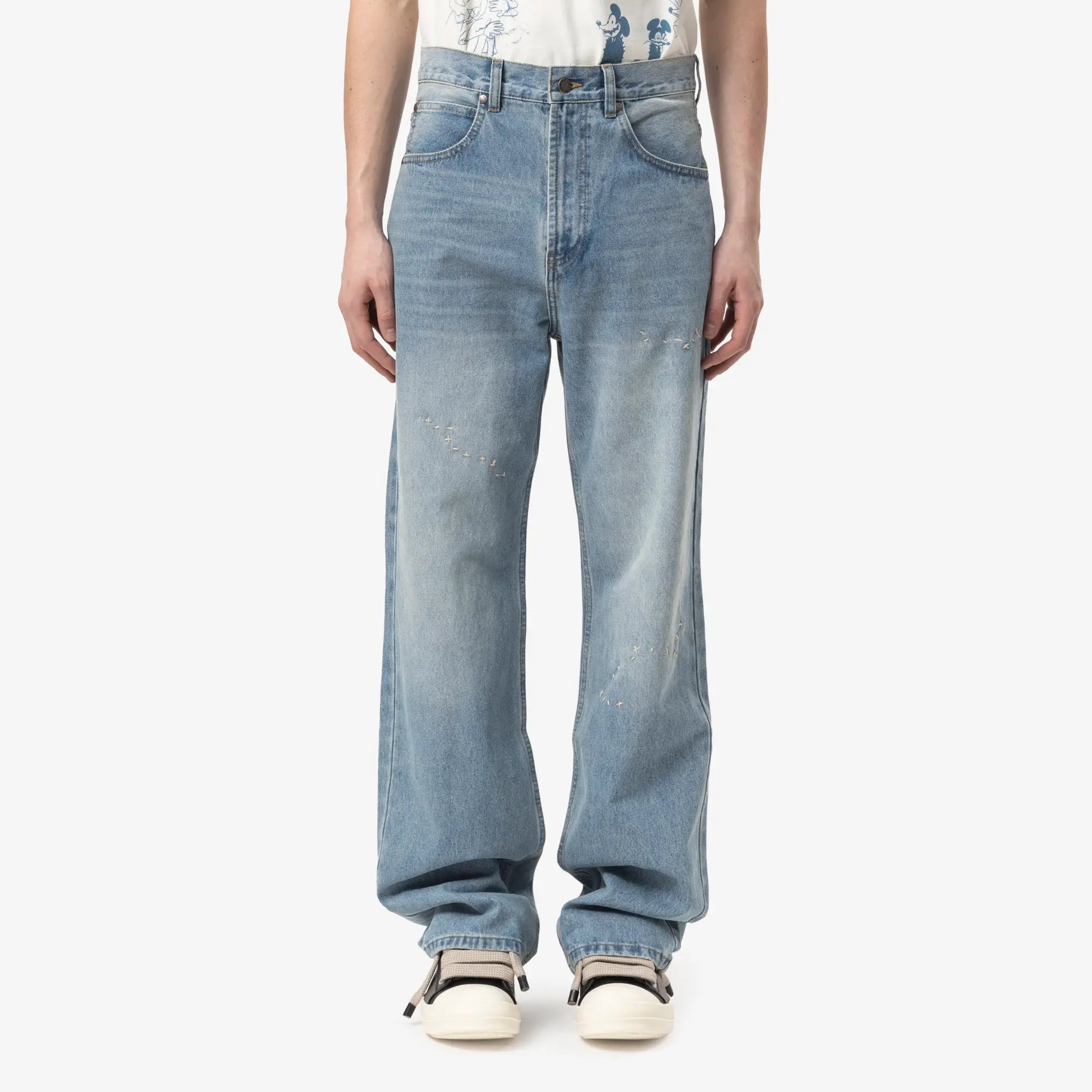 Dom Rebel Jerk Bootcut Jeans Mid Blue - 1