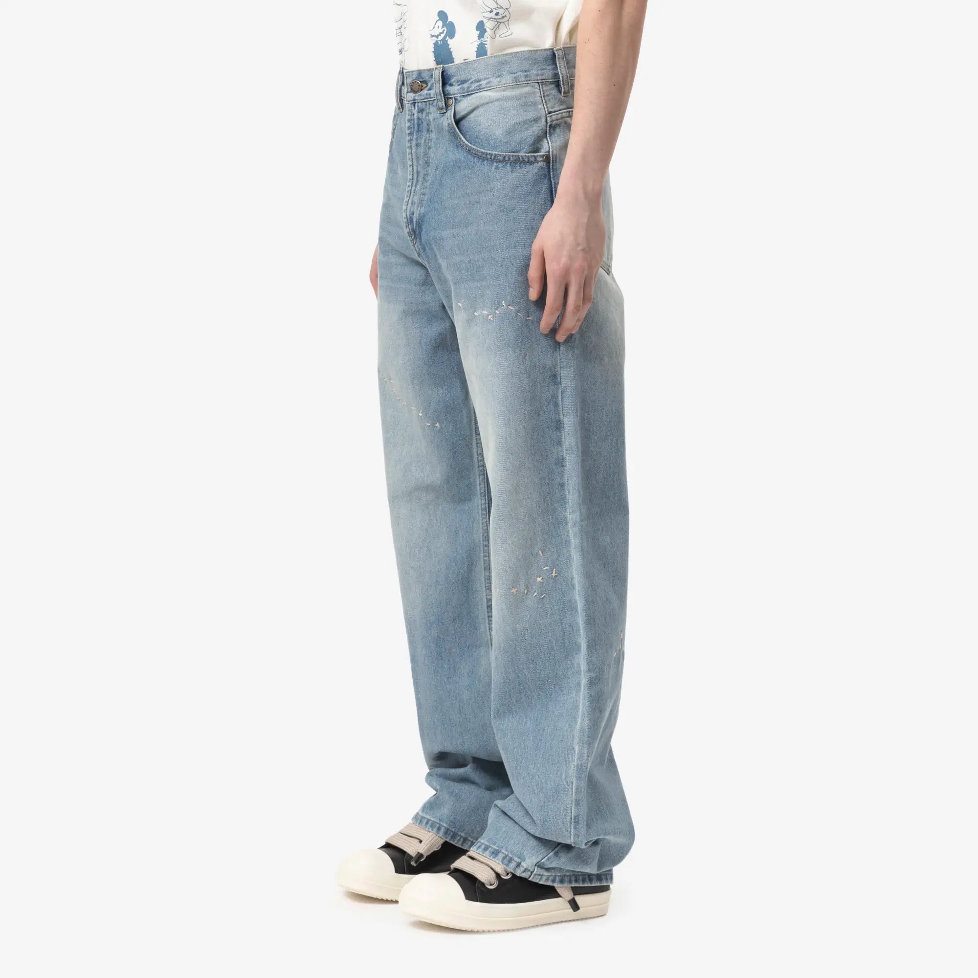 Dom Rebel Jerk Bootcut Jeans Mid Blue - 3