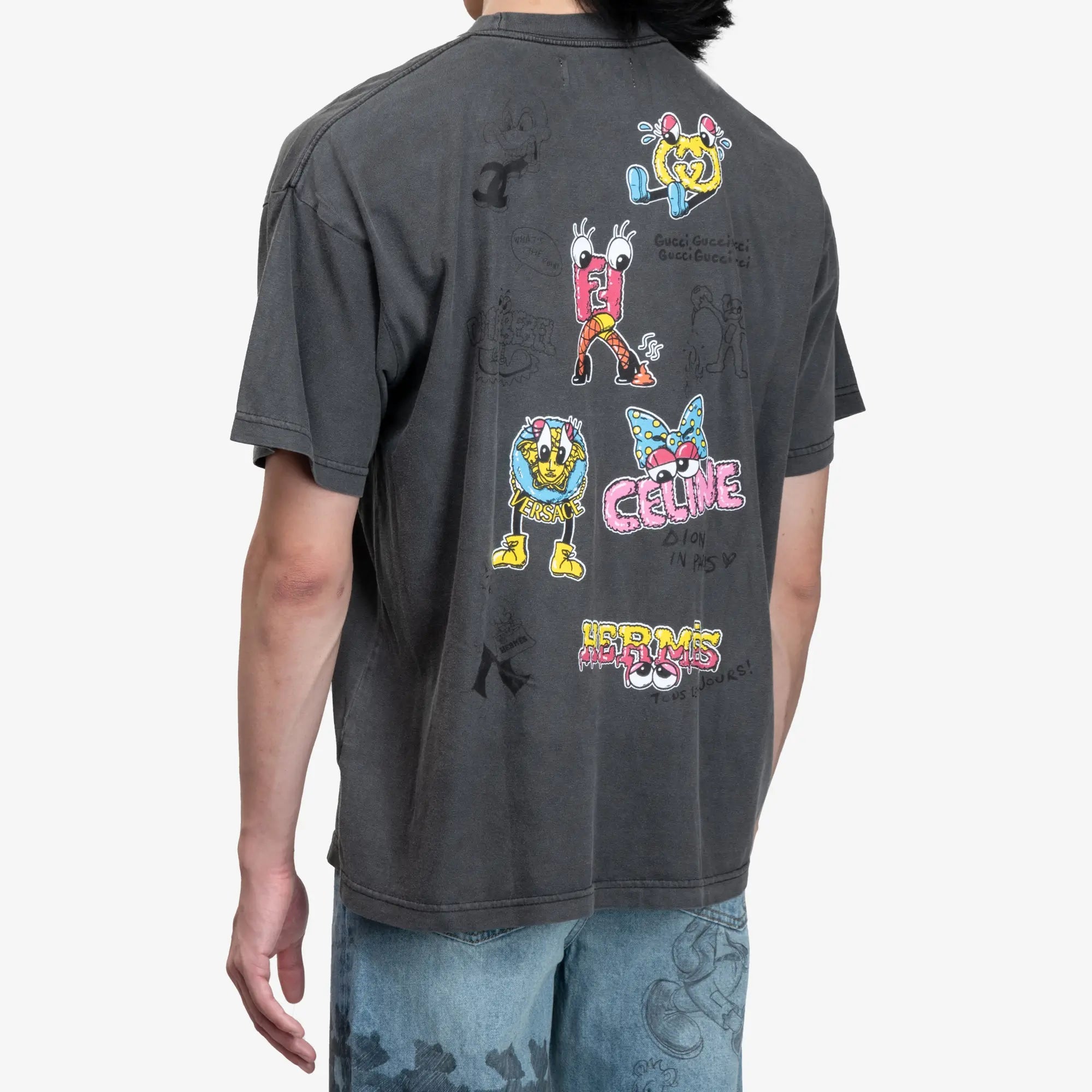 Dom Rebel Luxury Sketch T-Shirt Old Black - 4