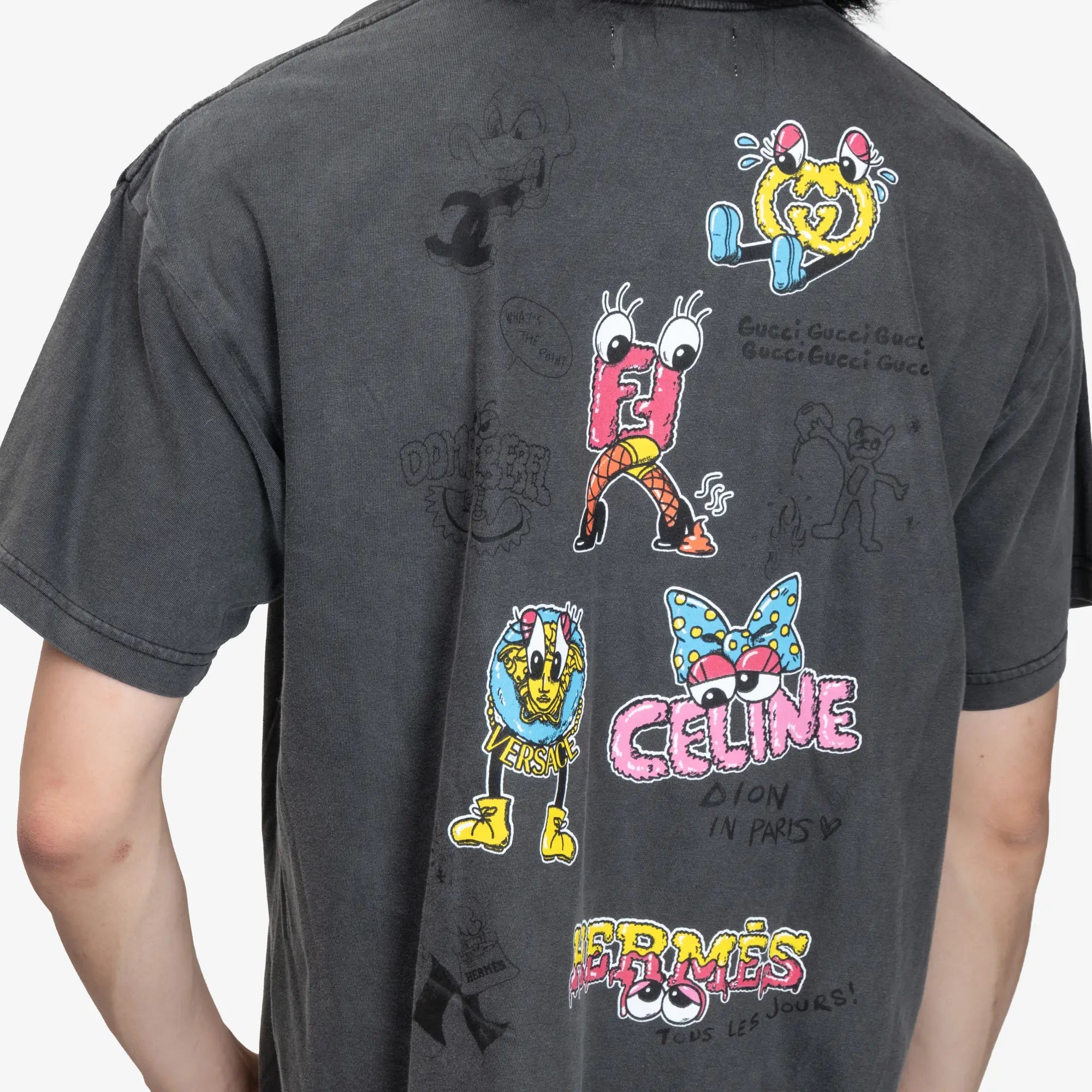 Dom Rebel Luxury Sketch T-Shirt Old Black - 6