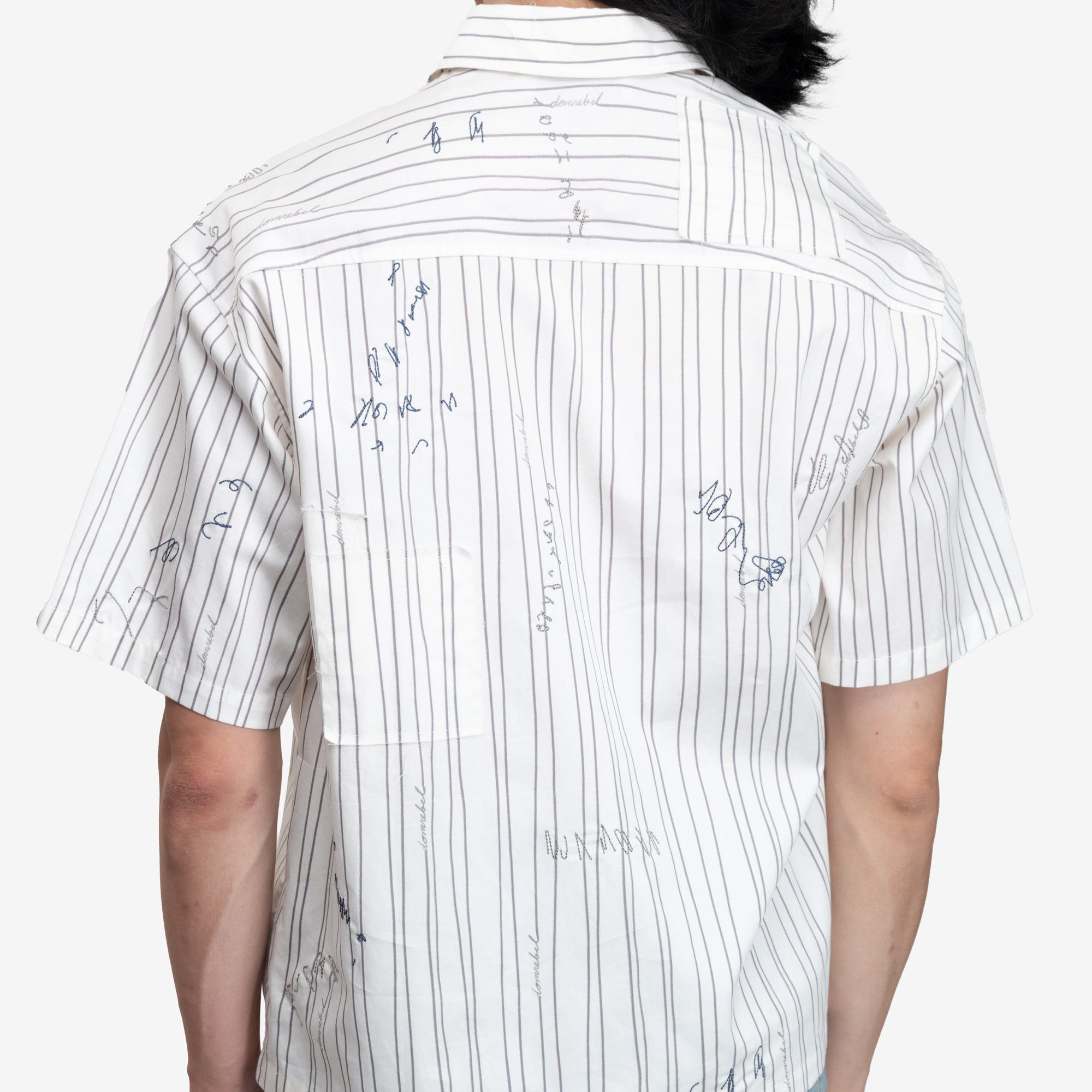 Dom Rebel Mending SS Shirt White Pinstripe - 6