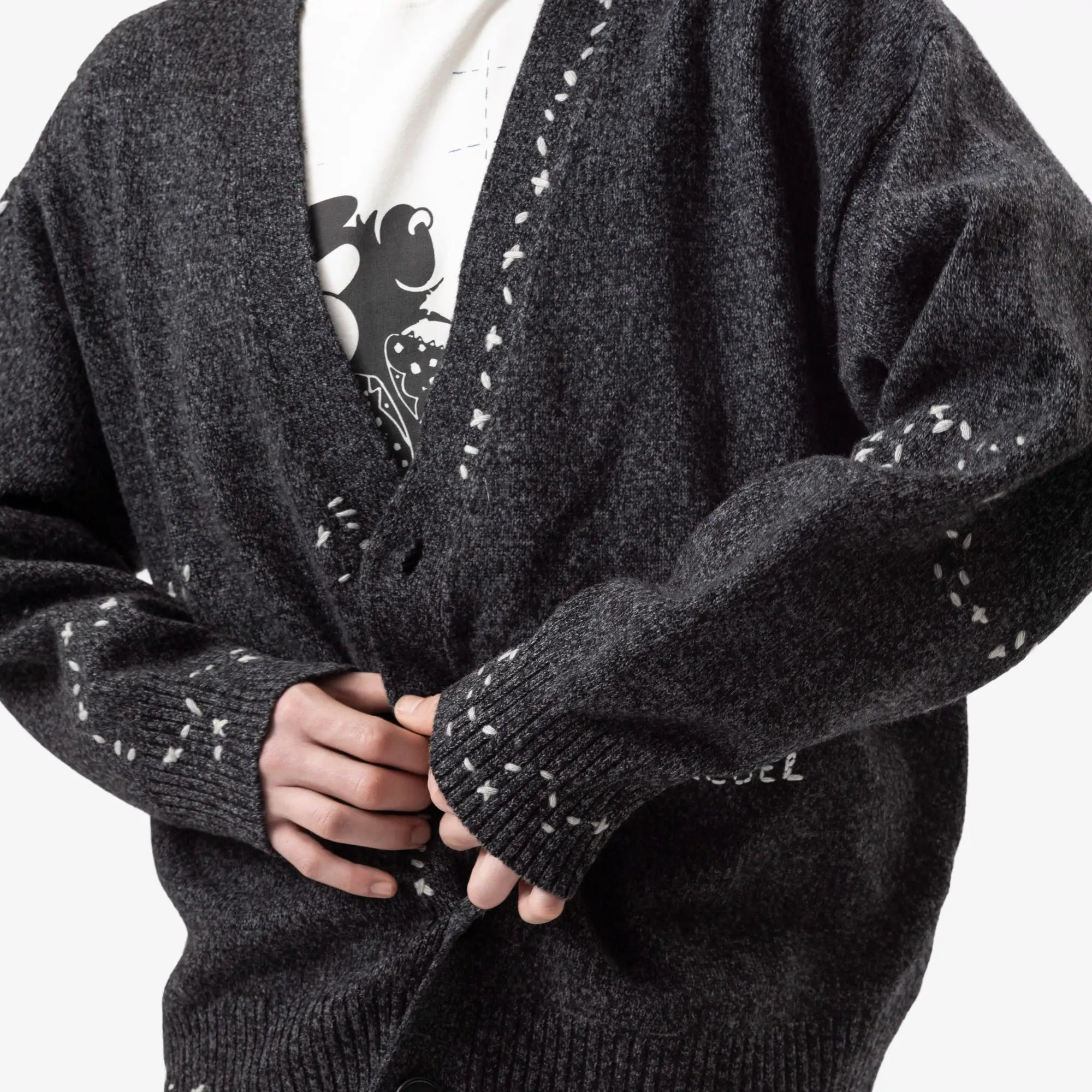 Dom Rebel Renegade Cardigan Charcoal - 5