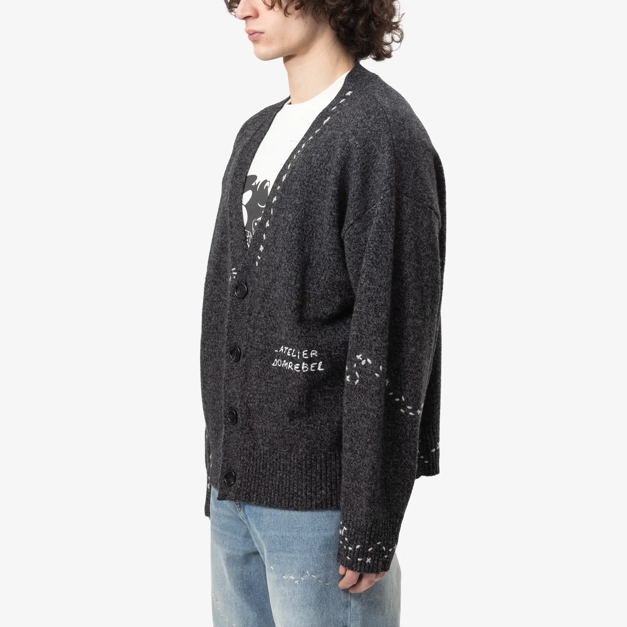 Dom Rebel Renegade Cardigan Charcoal - 3