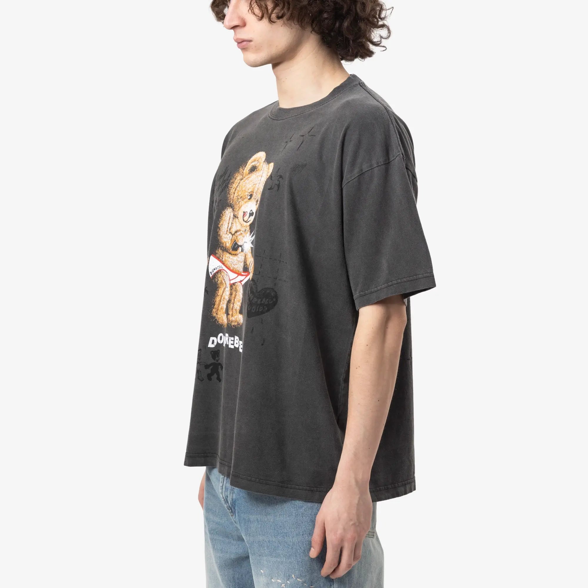 Dom Rebel Snap Sketch T-Shirt Faded Black - 3