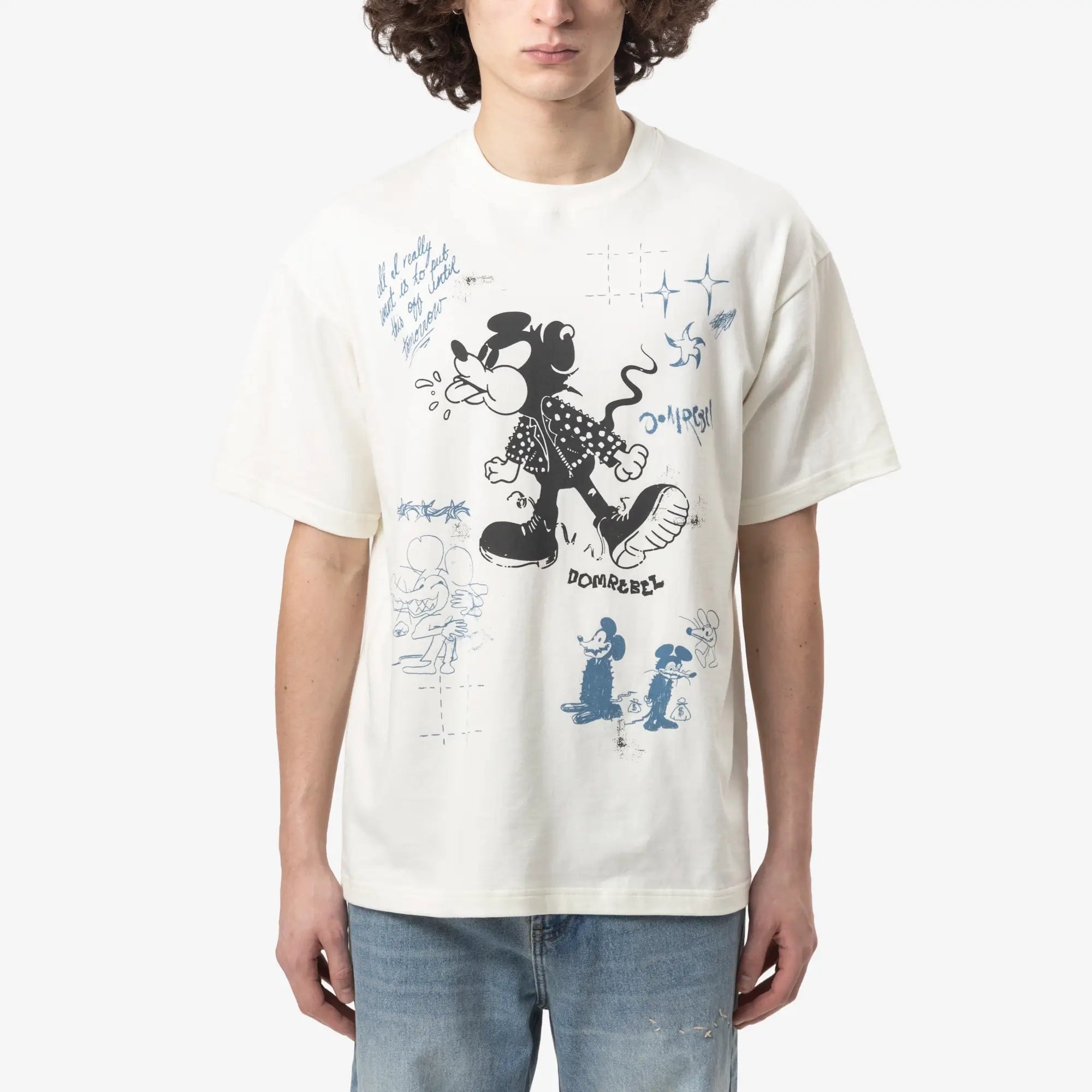 Dom Rebel Spit T-Shirt Old White - 1