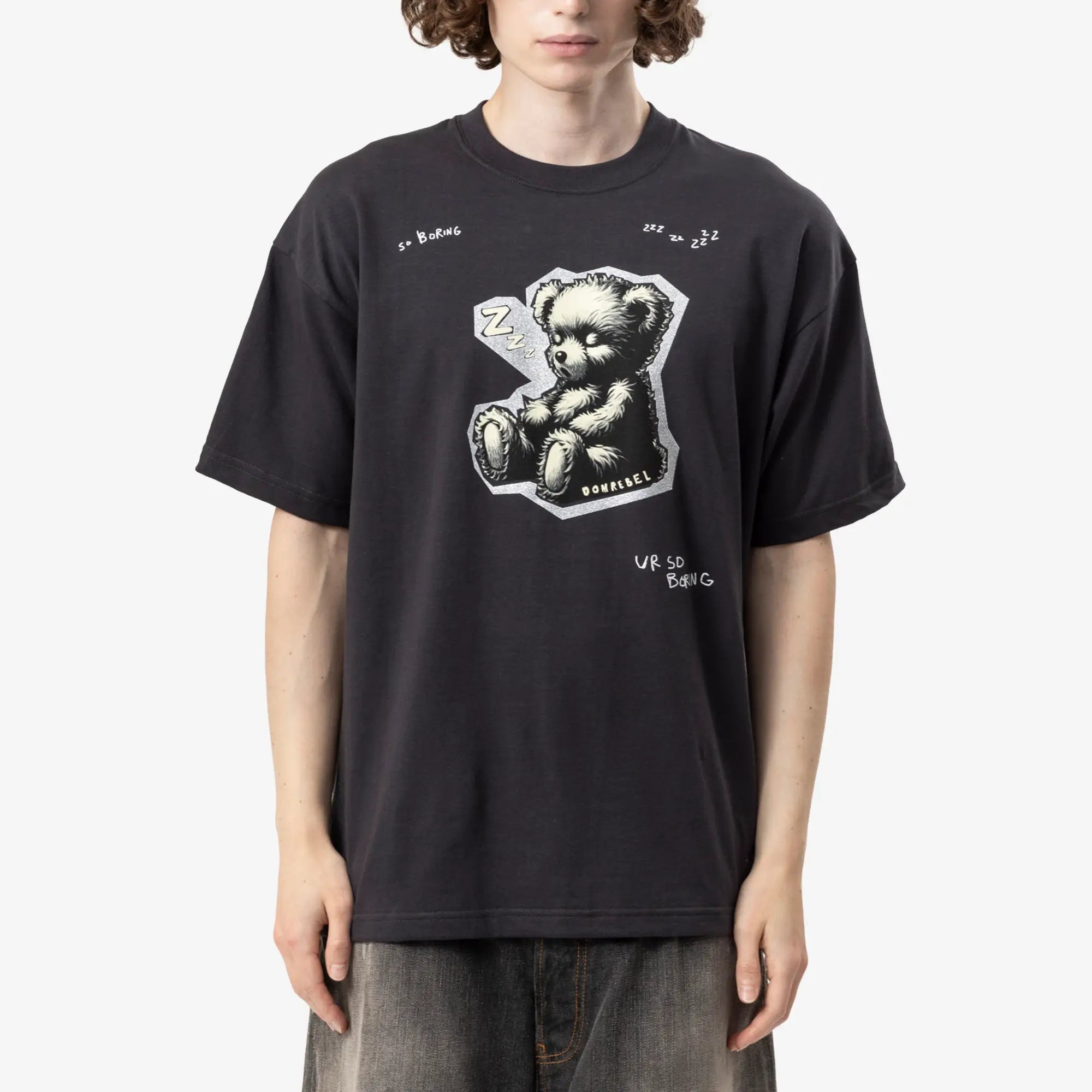 Dom Rebel ZZZ Bear T-Shirt Old Black - 1