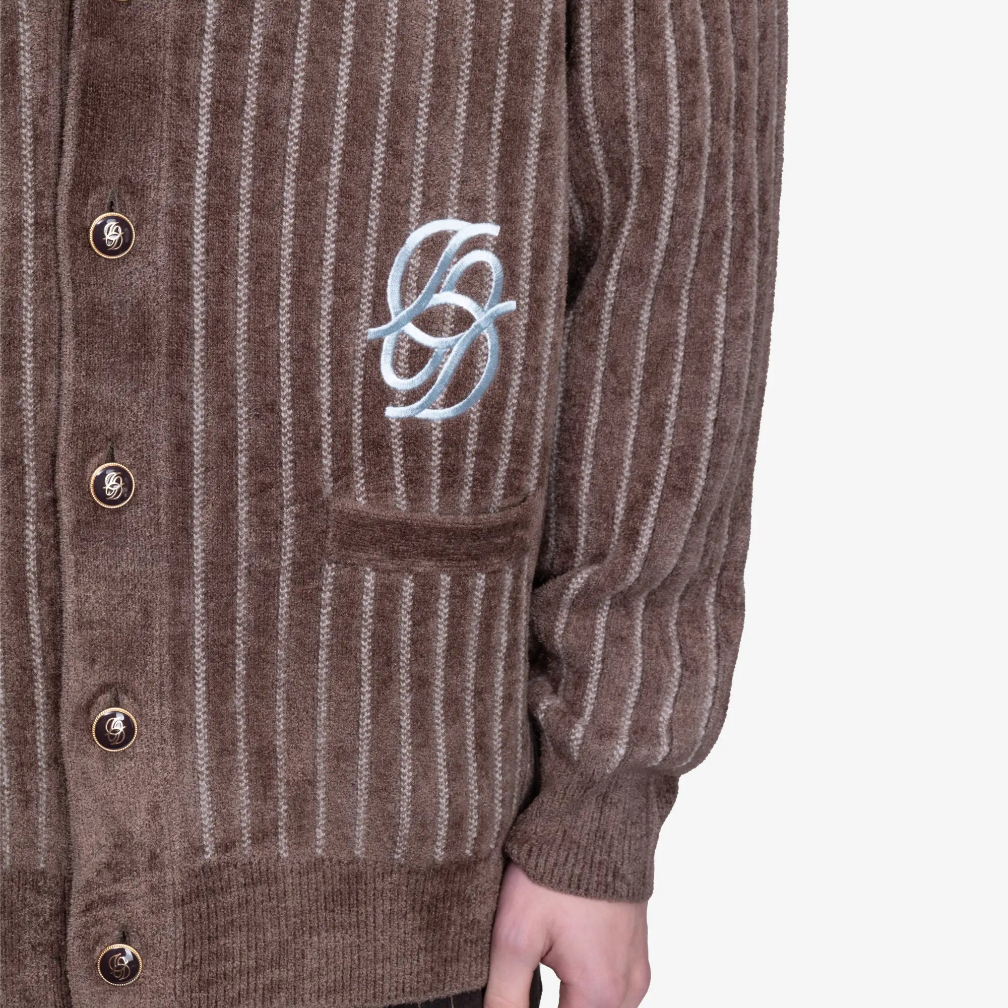 Drôle de Monsieur Le Cardigan Monogramme Khaki - 5