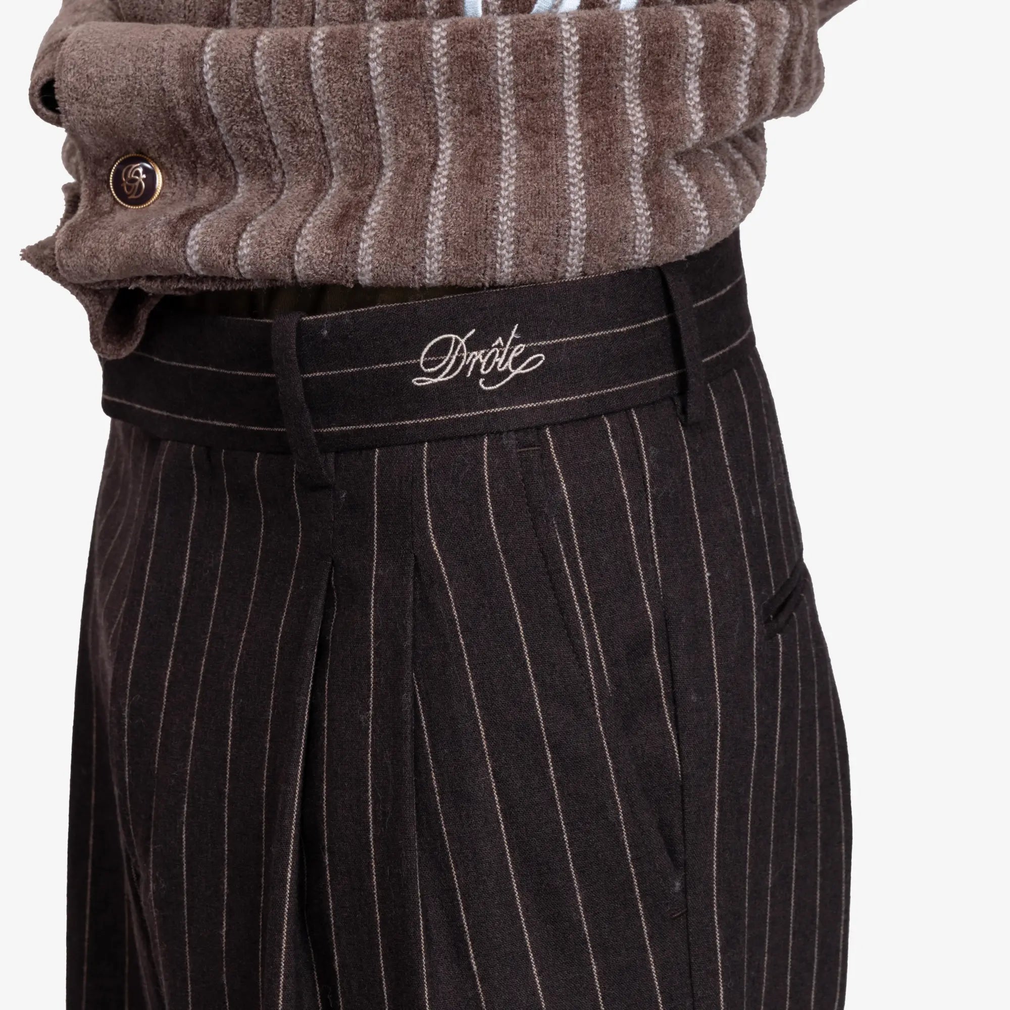 Drôle de Monsieur Le Pantalon Pinstripes Dark Brown - 5