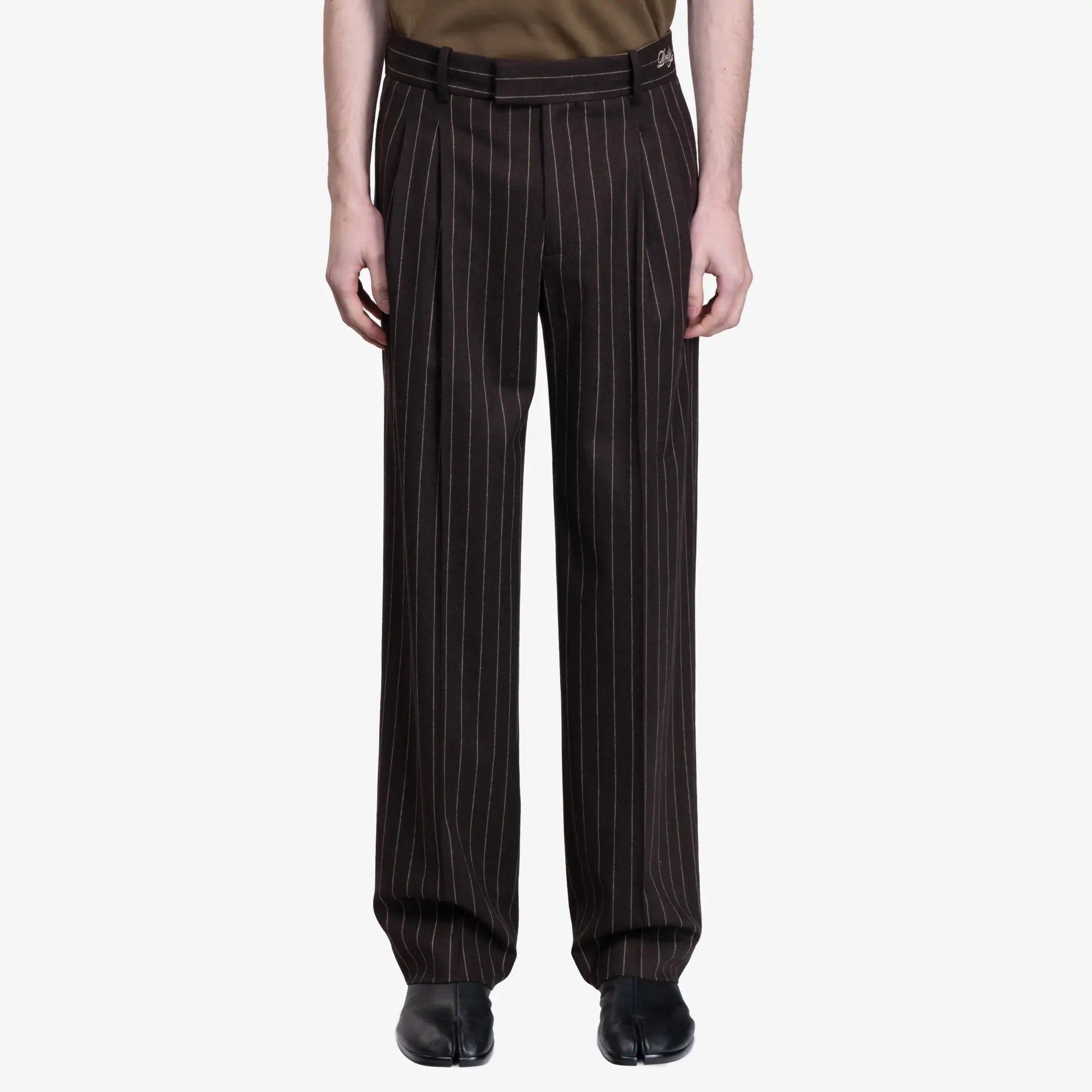 Drôle de Monsieur Le Pantalon Pinstripes Dark Brown - 1