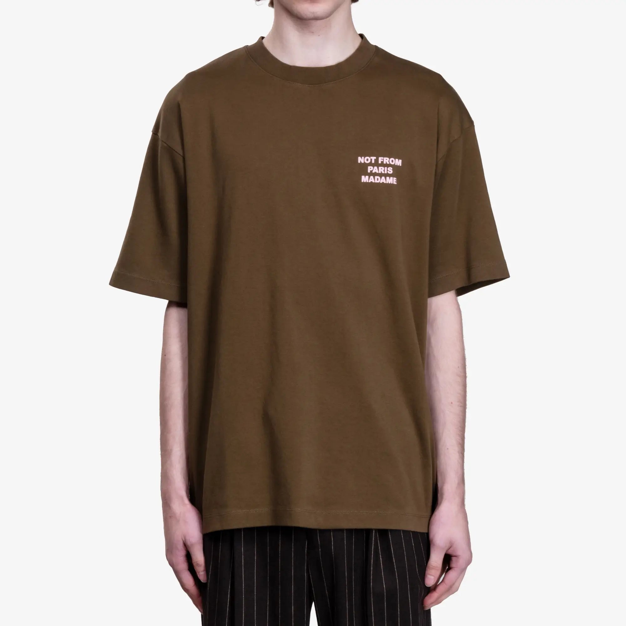 Drôle de Monsieur Le T-shirt Slogan Khaki - 1