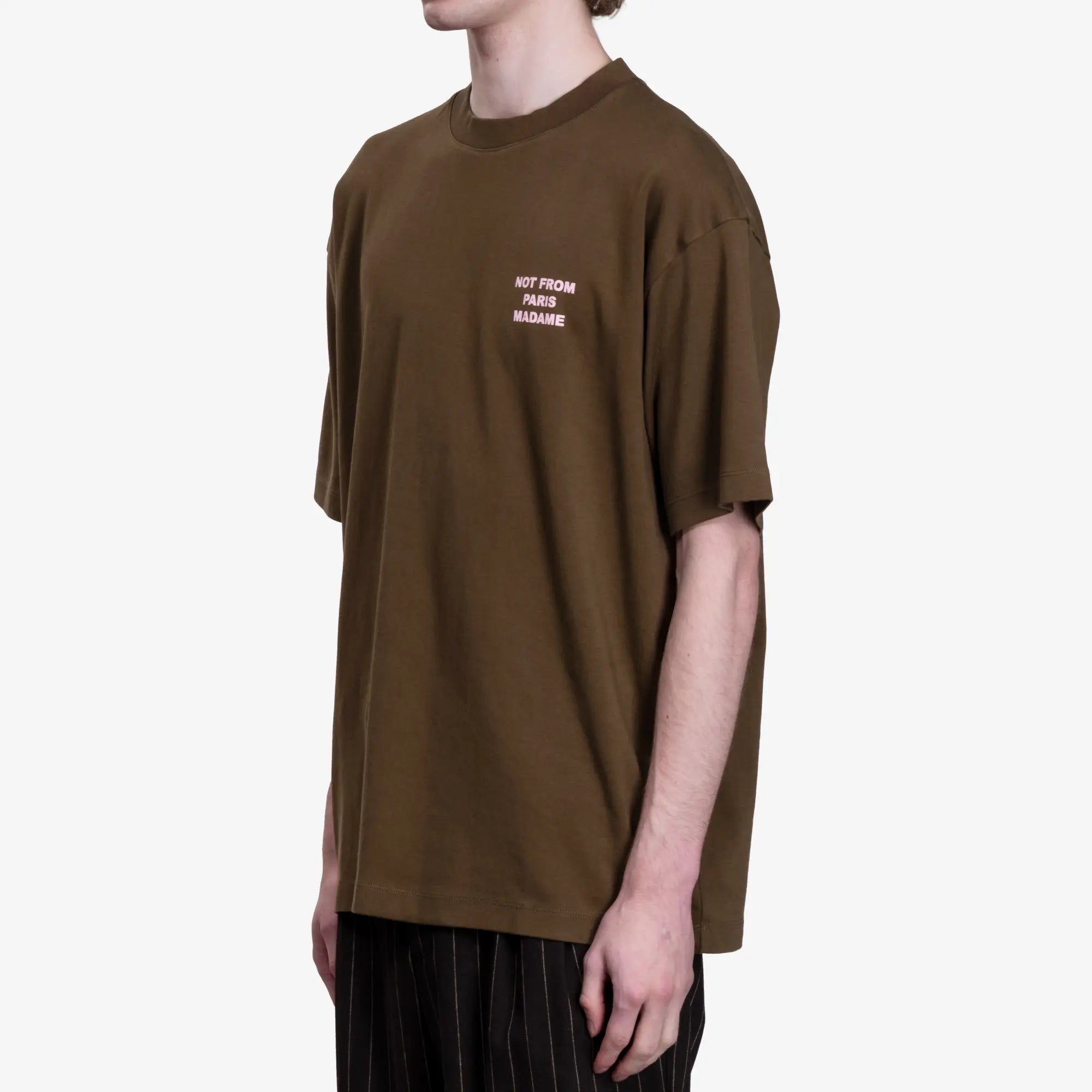 Drôle de Monsieur Le T-shirt Slogan Khaki - 3