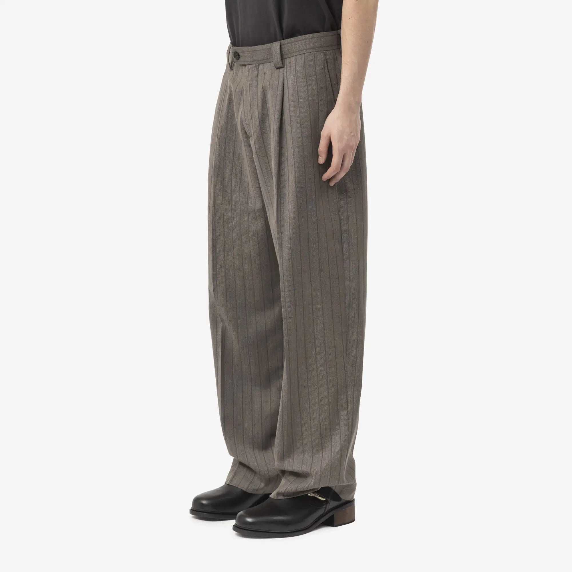 Enfants Riches Deprimes Carrot Leg Trousers Greige Pintstripe - 3