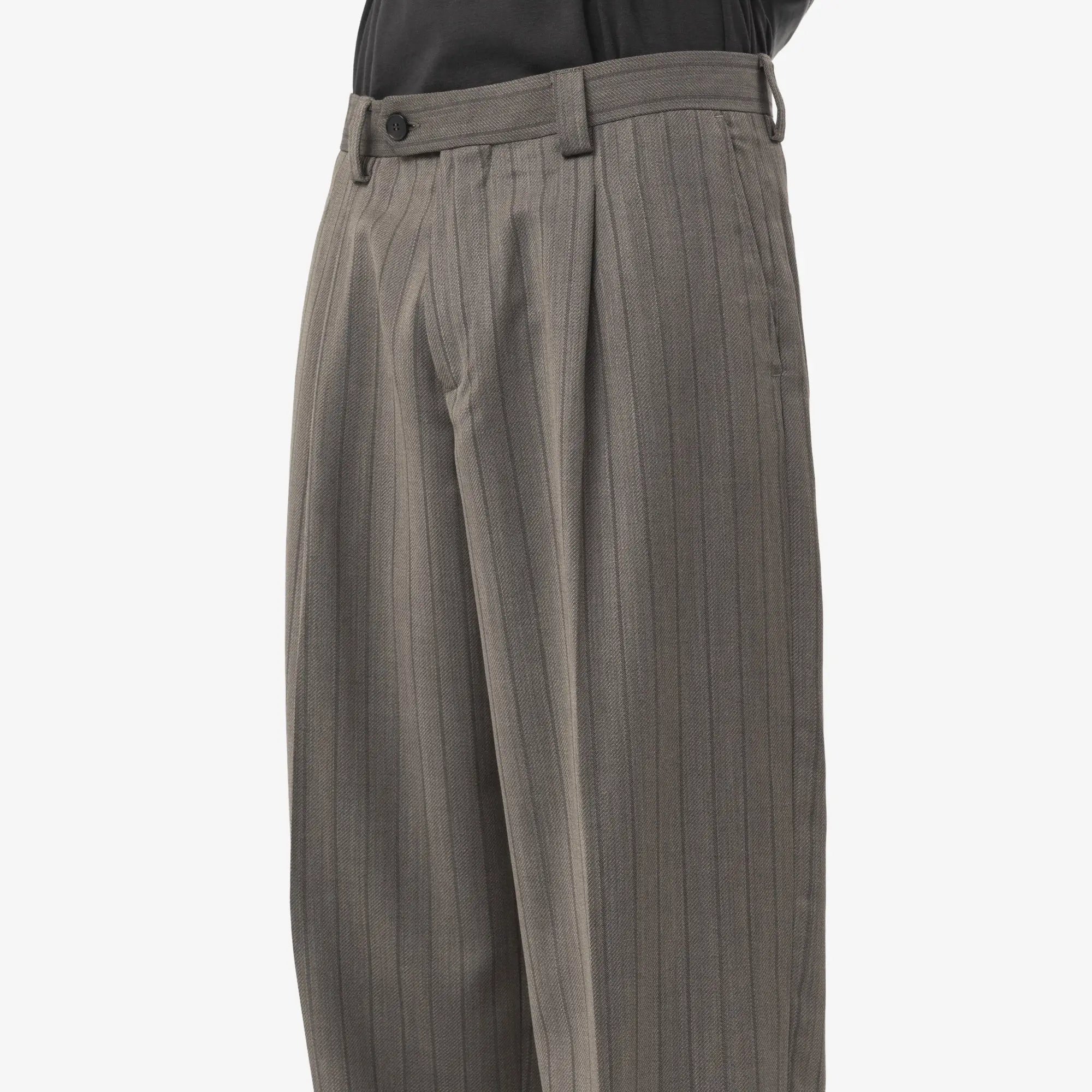 Enfants Riches Deprimes Carrot Leg Trousers Greige Pintstripe - 5