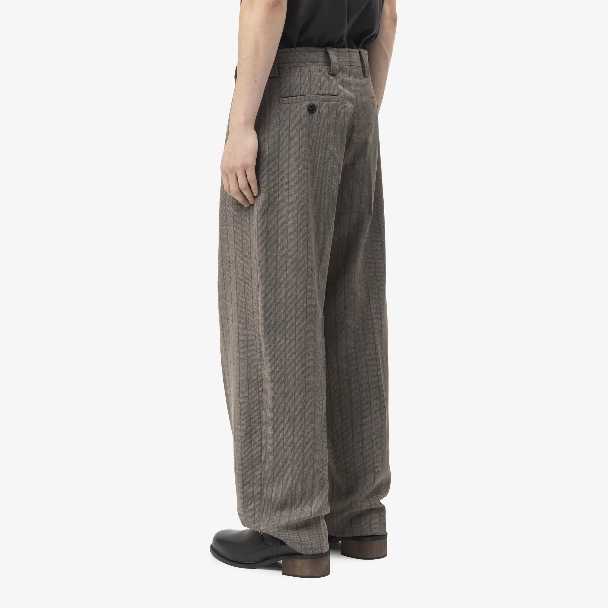 Enfants Riches Deprimes Carrot Leg Trousers Greige Pintstripe - 4