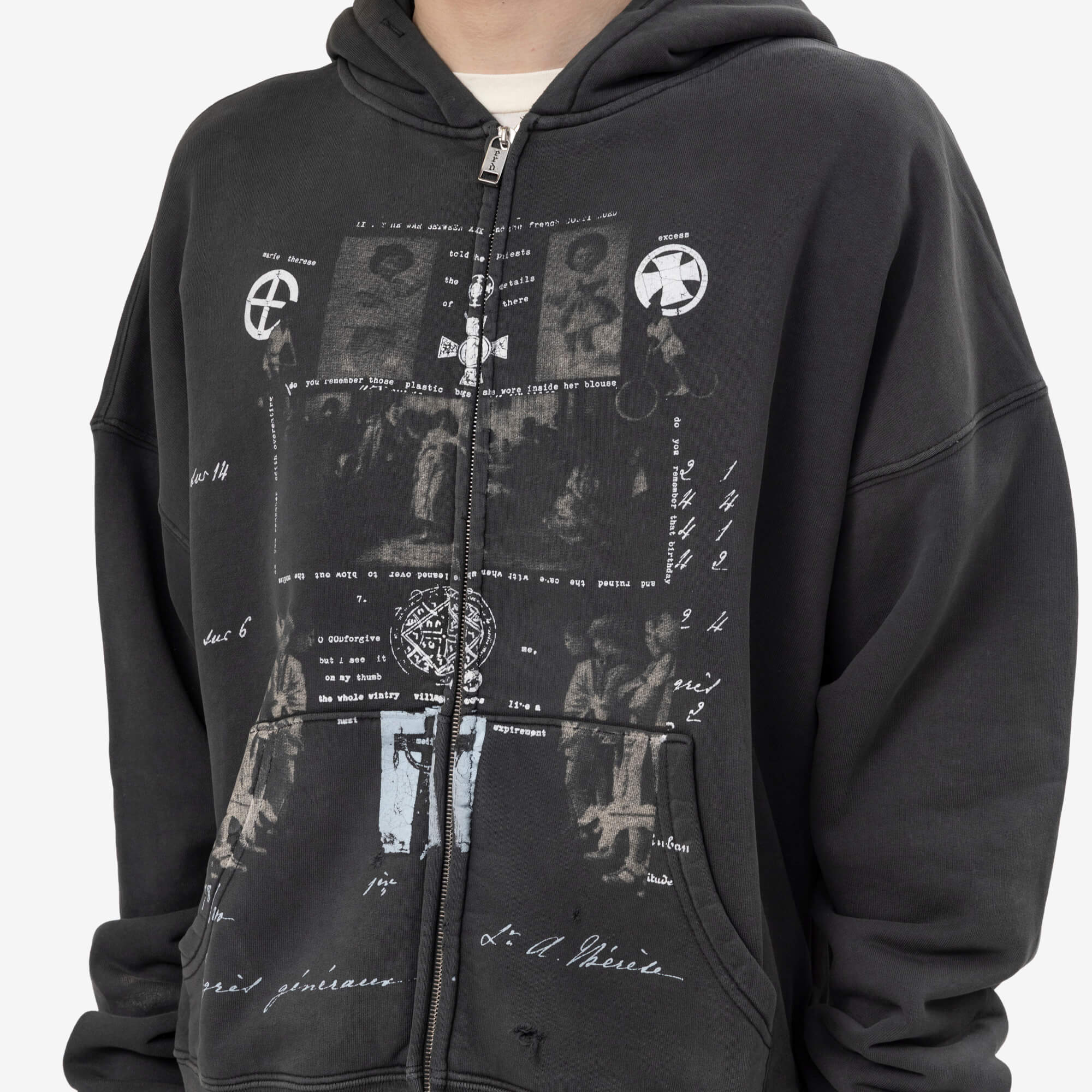 Enfants Riches Deprimes Djagilev's Grave Zip Hoody Washed Black - 5