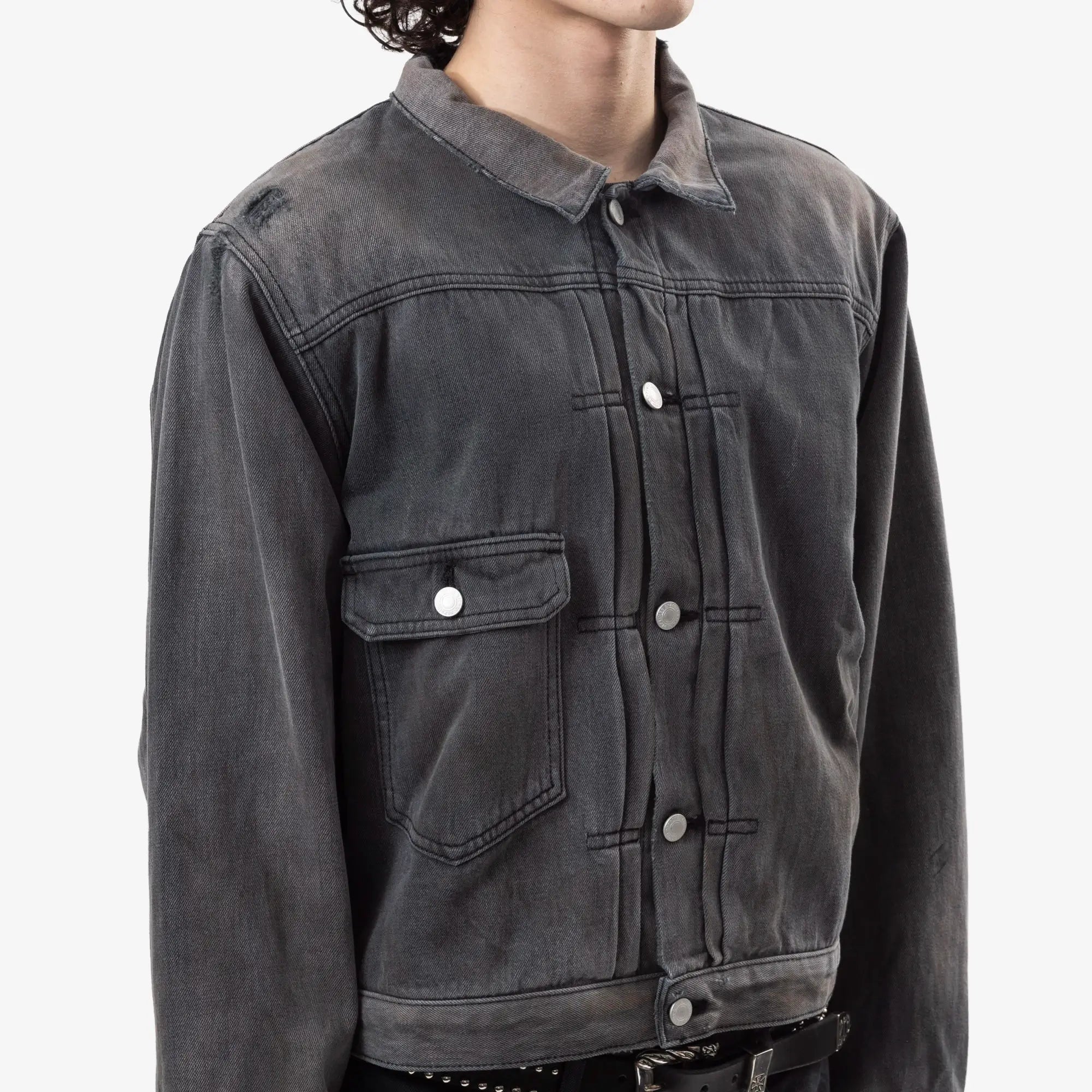 Enfants Riches Deprimes Flannel Lined Type VII Jacket Charcoal / Blue Plaid - 5