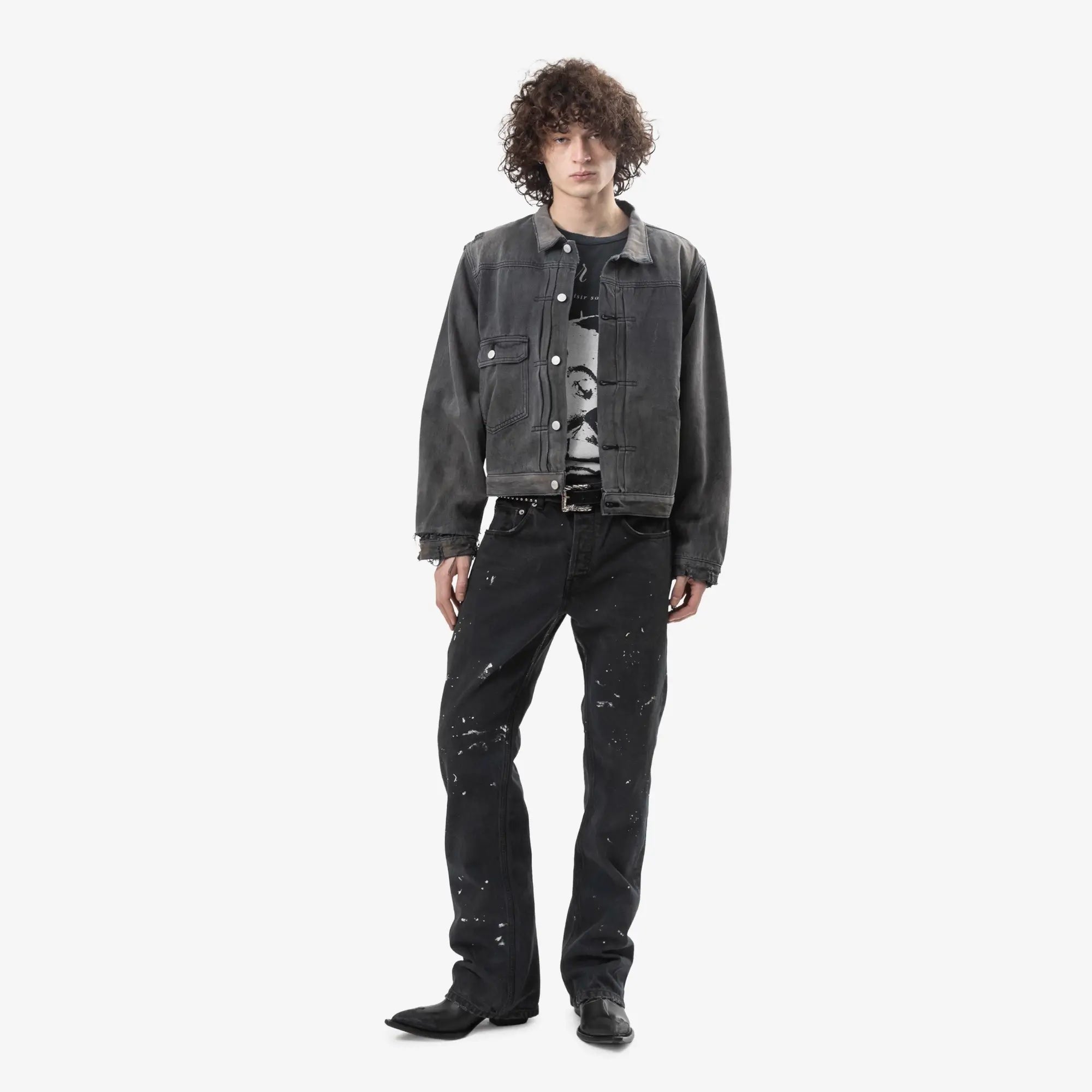 Enfants Riches Deprimes Flannel Lined Type VII Jacket Charcoal / Blue Plaid - 2