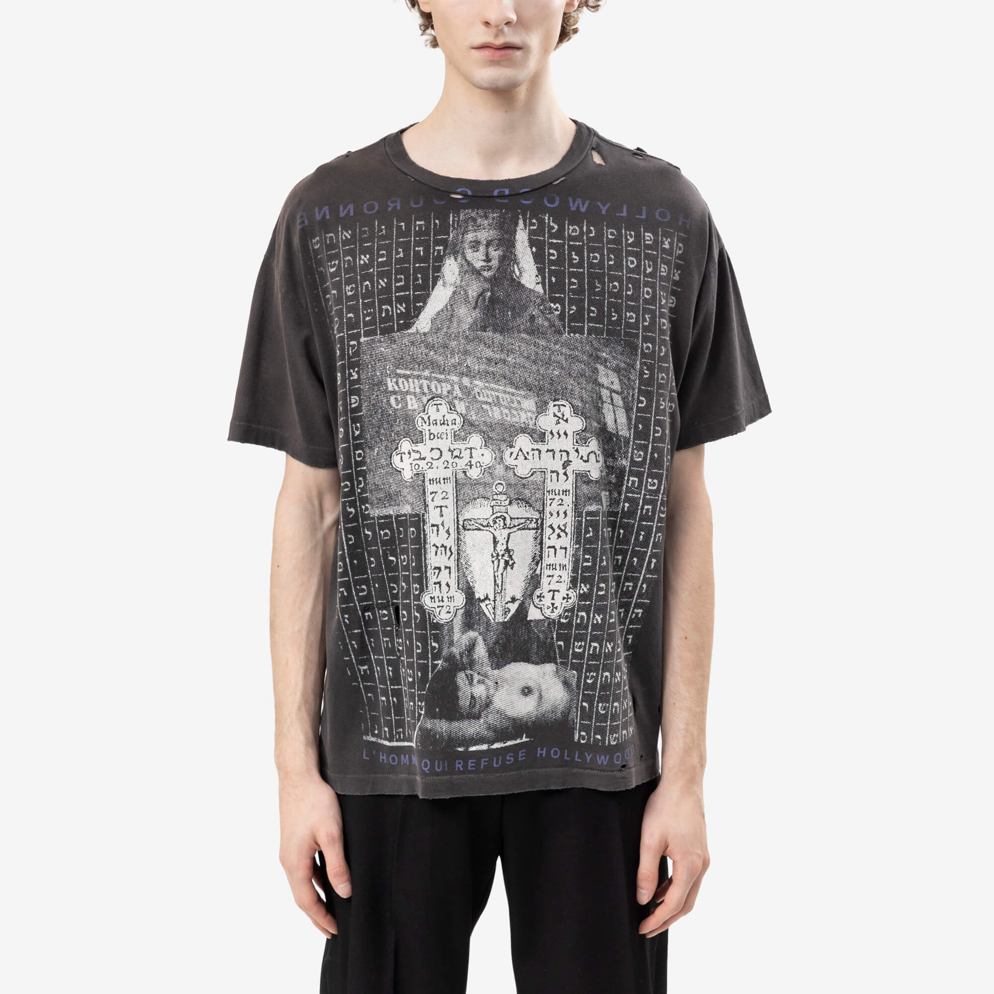 Enfants Riches Deprimes Hollywood Couronne T-Shirt Washed Black-1