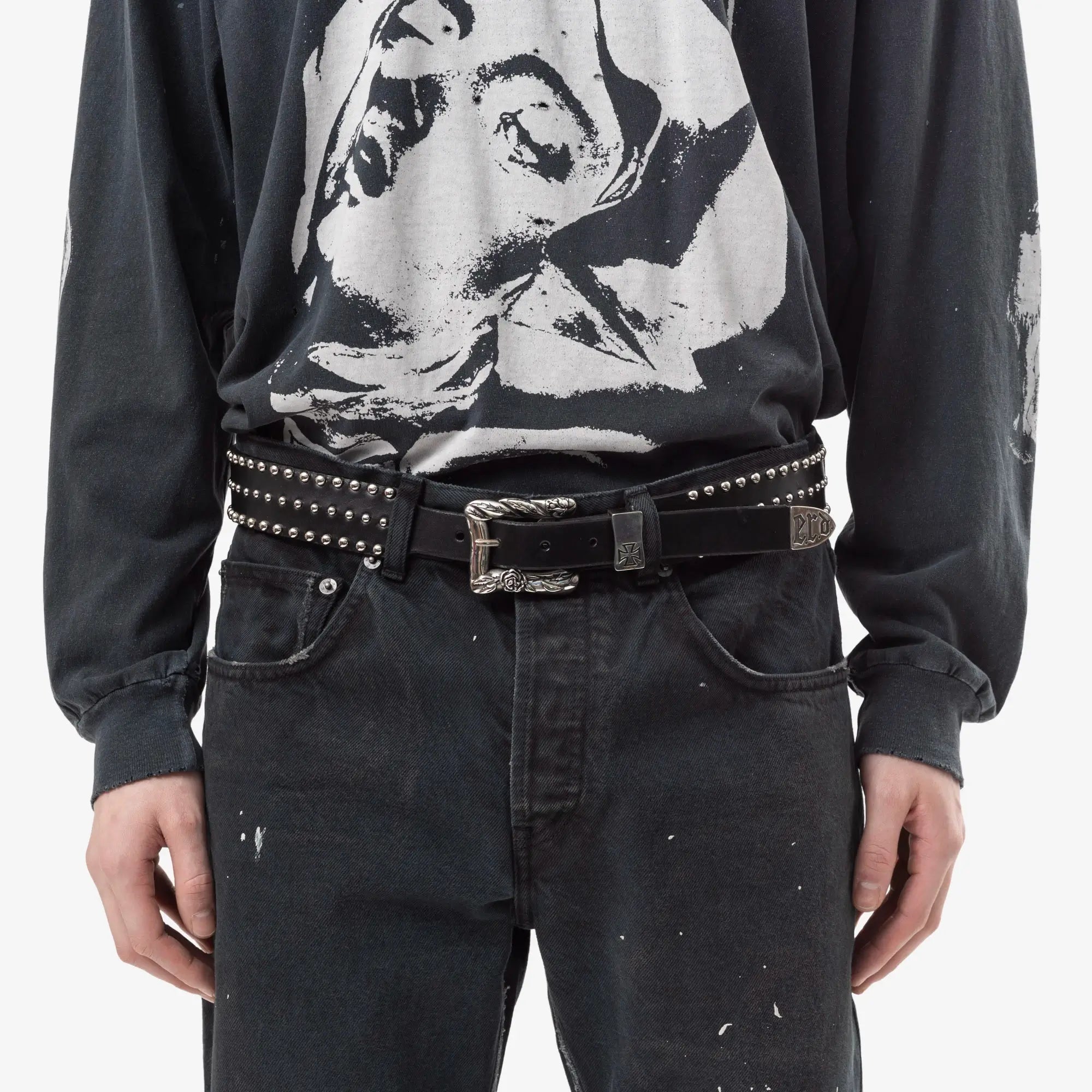 Enfants Riches Deprimes Lock Jaw Dome Stud Belt Black - 5