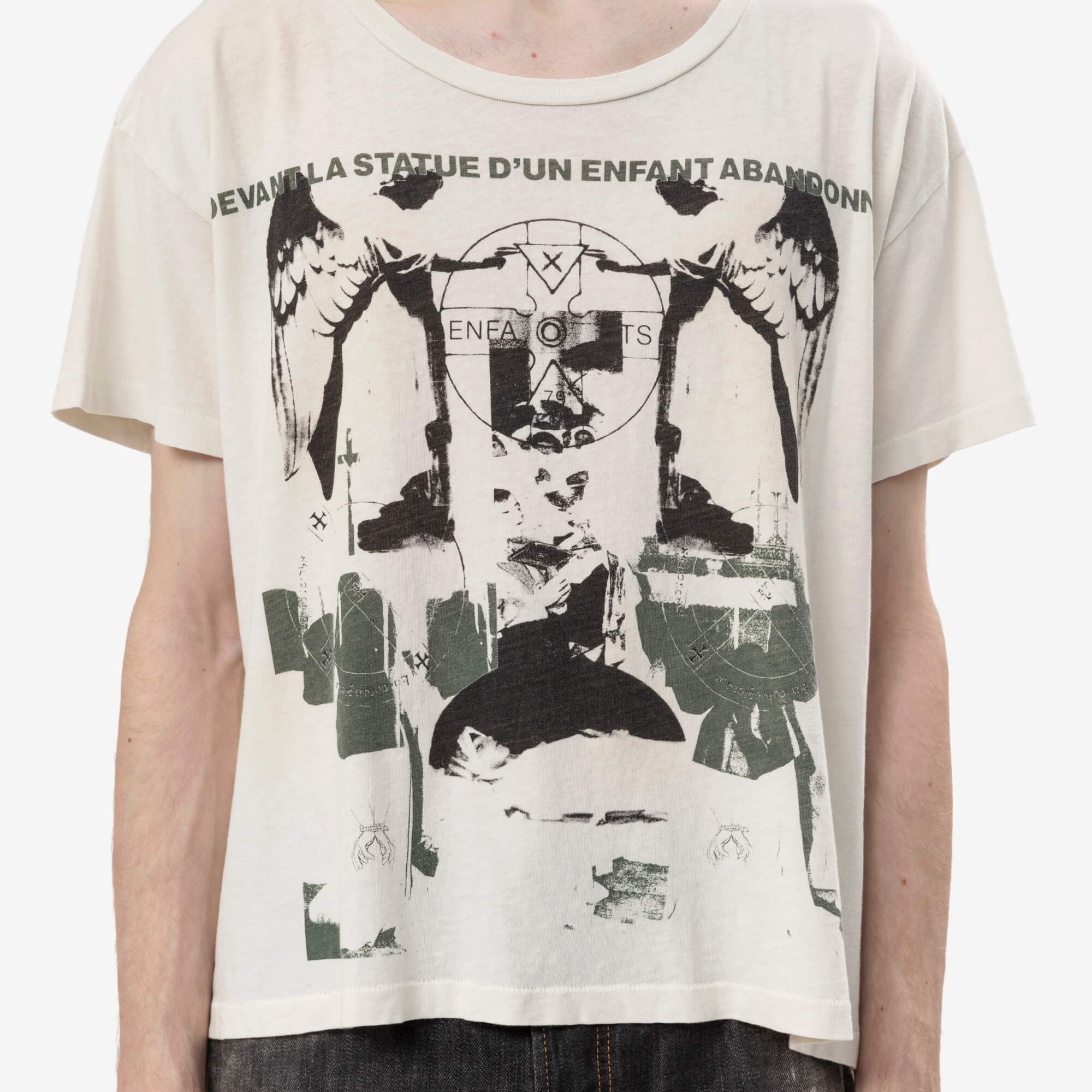 Enfants Riches Deprimes Nun Kicks Baby T-Shirt Dirty White-5