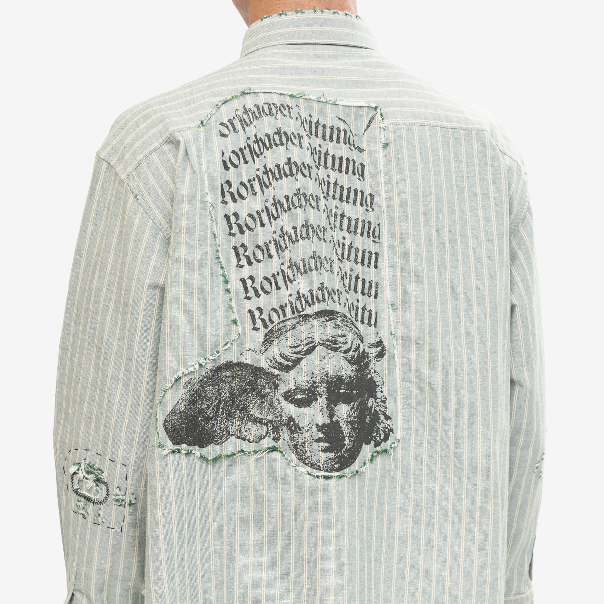 Enfants Riches Deprimes Repaired Everyday Mother with Child Shirt Green/White Stripe-6