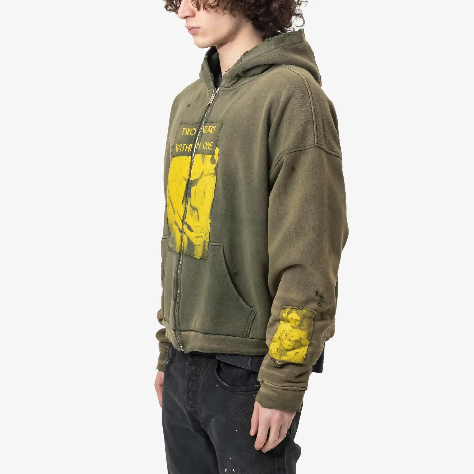 Enfants Riches Deprimes Two Wars Within One Assemblage Zip Hoody Gardener Green - 3