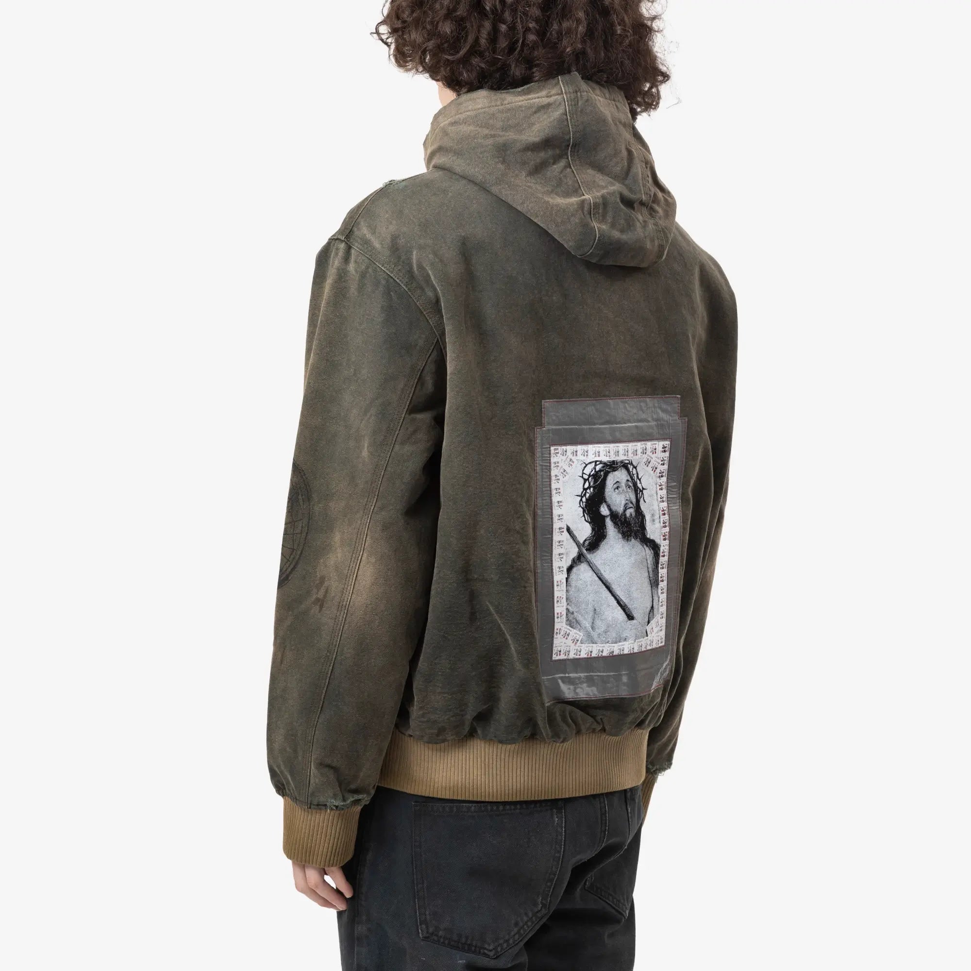 Enfants Riches Deprimes War Started Hooded Work Jacket Crust Olive - 4